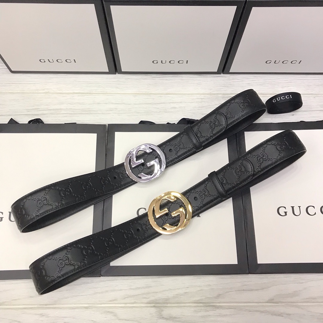Gucci Basic Belt Top Grain Leather Black M