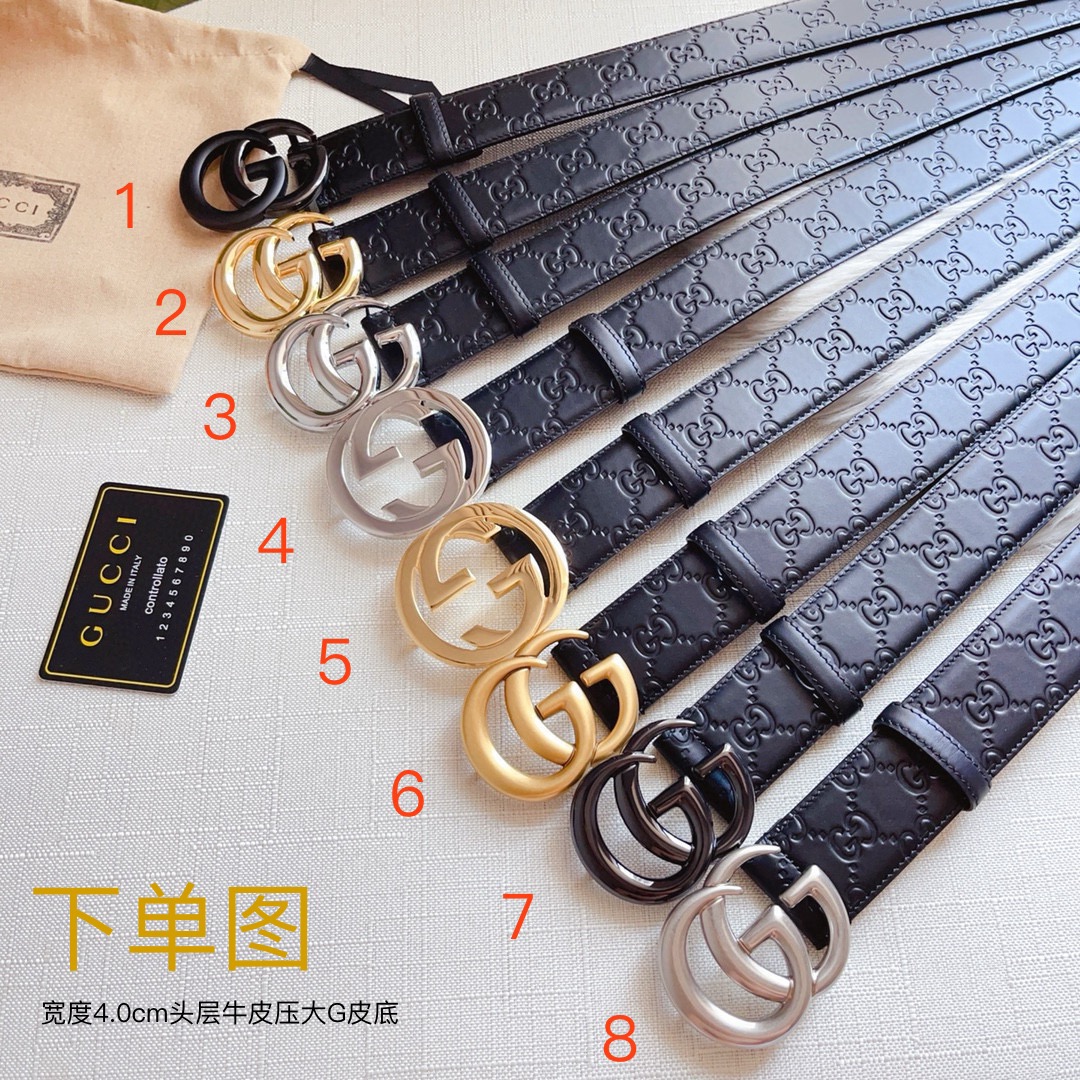 Gucci Basic Belt Top Grain Leather Black M