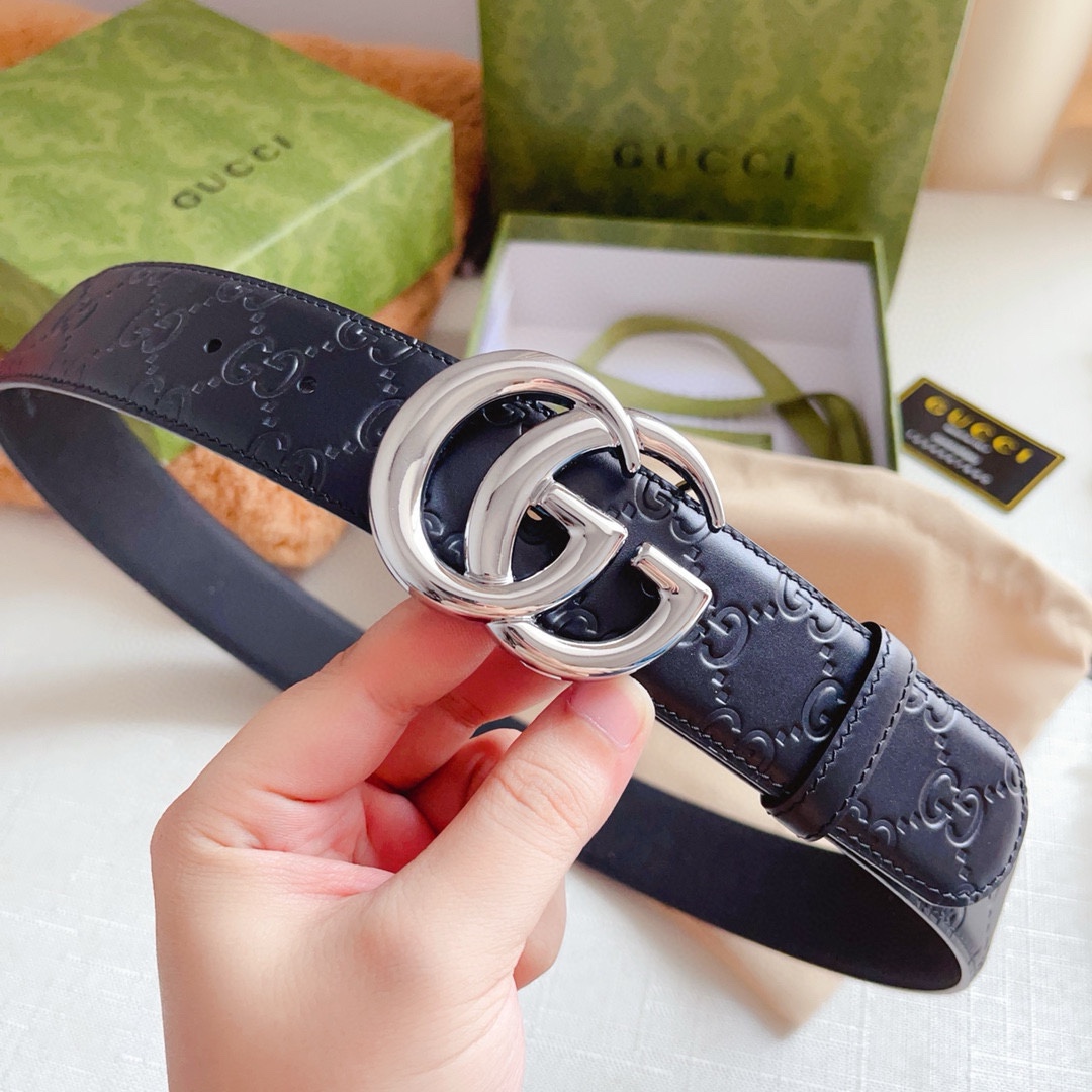 Gucci Basic Belt Top Grain Leather Black M