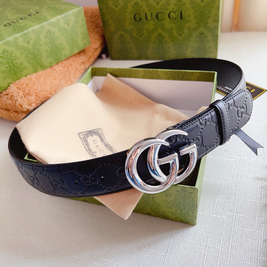 Gucci Basic Belt Top Grain Leather Black M