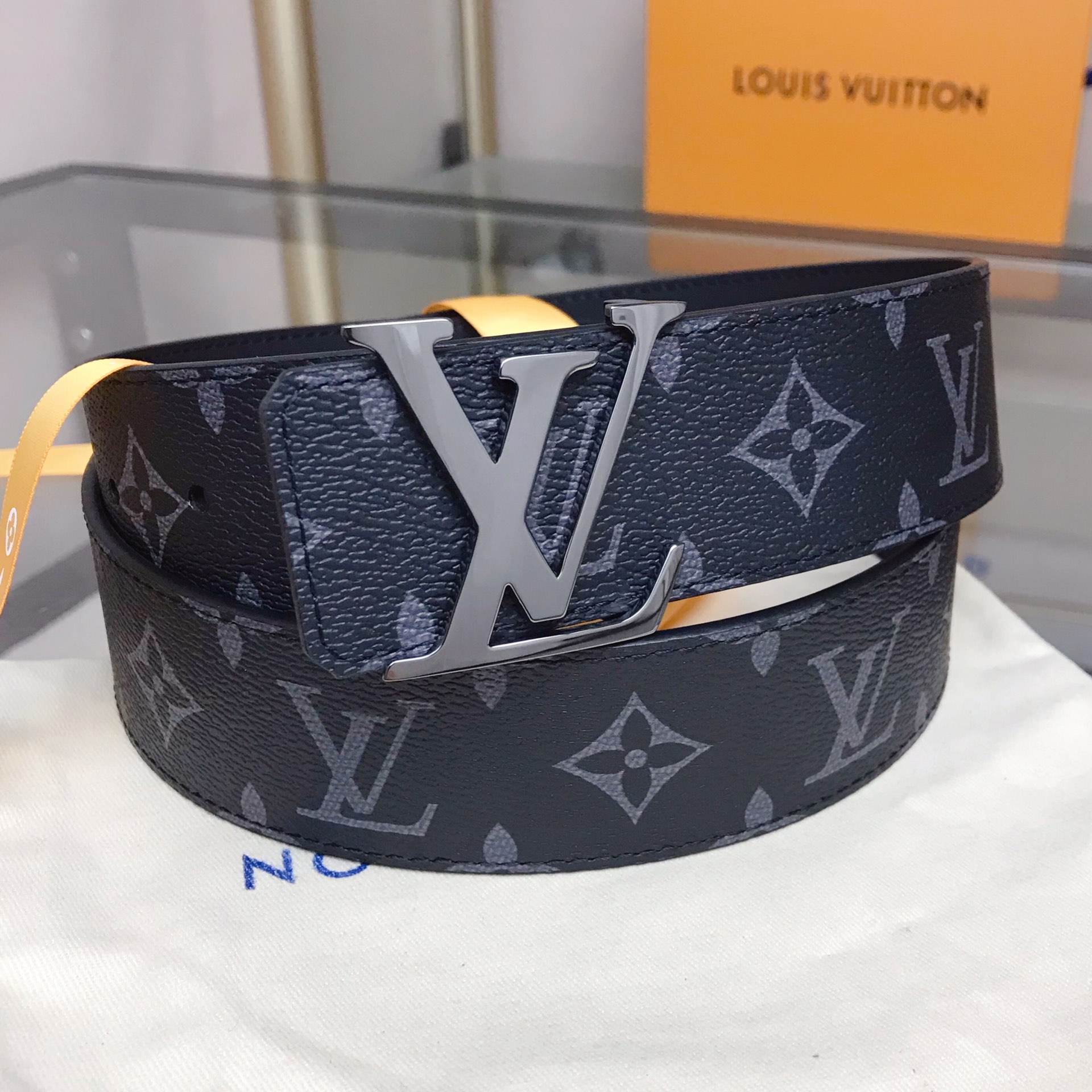 Louis Vuitton Male Leather Belt Canvas 40mm-s-m-l