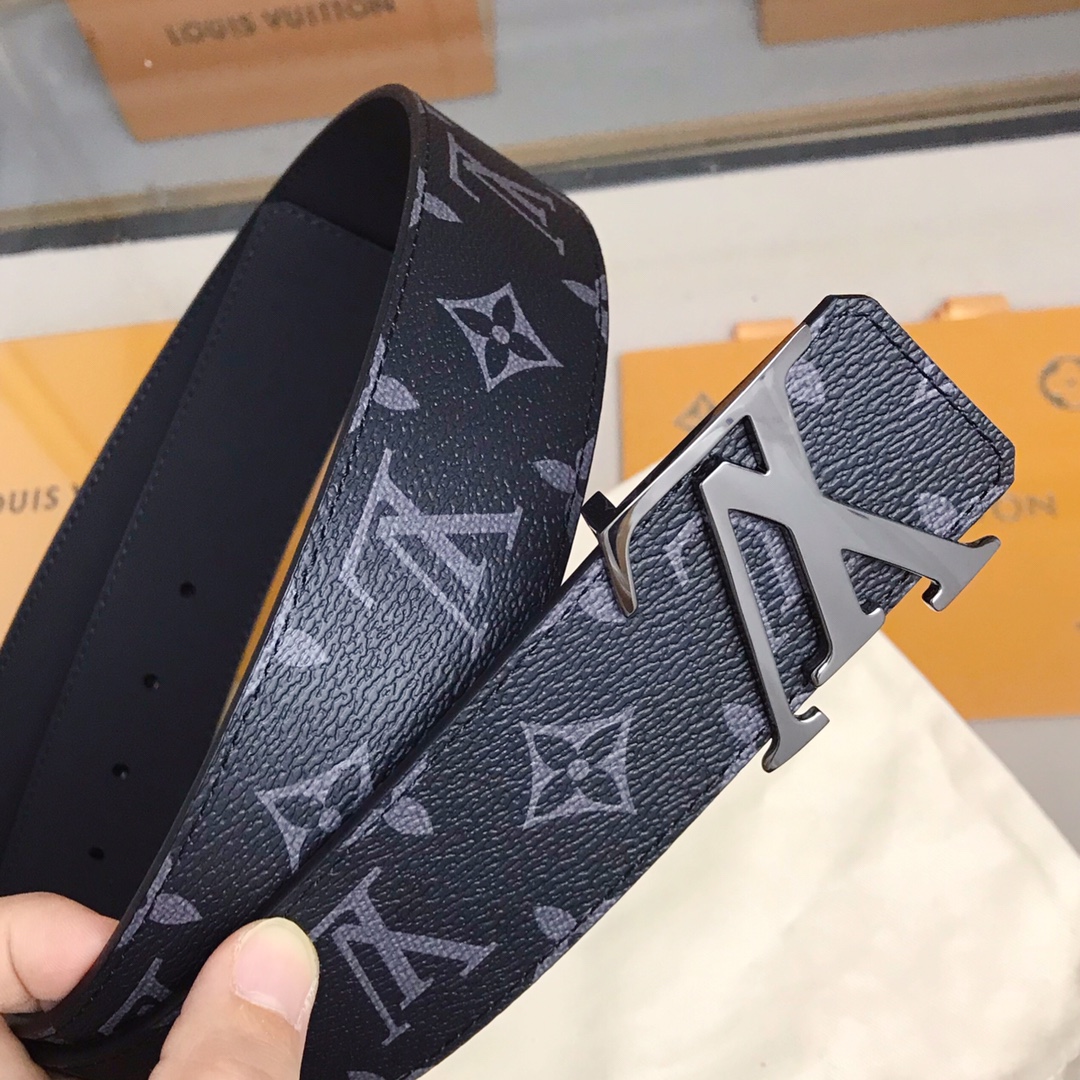 Louis Vuitton Male Leather Belt Canvas 40mm-s-m-l