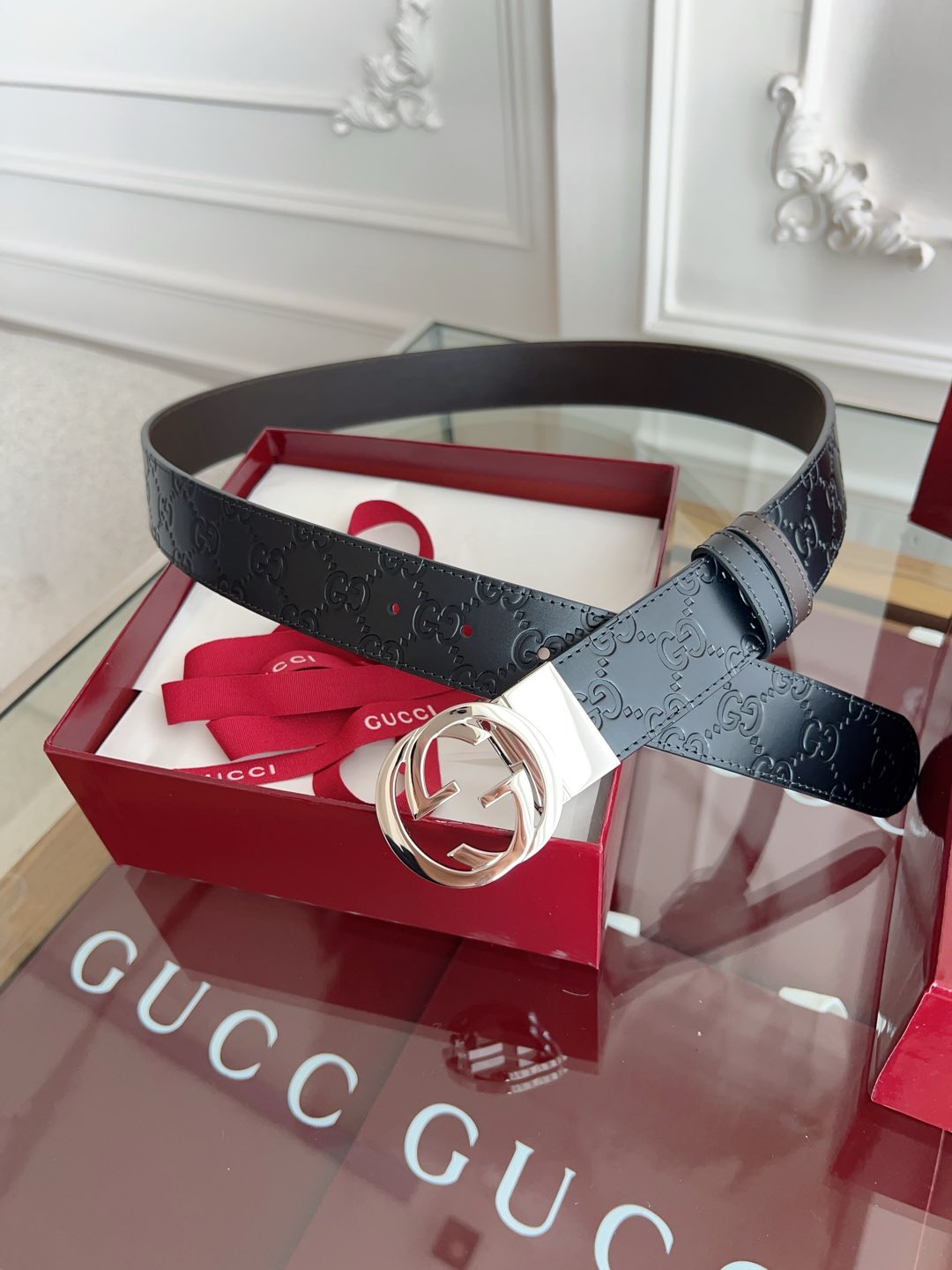 Gucci Basic Belt Cow Leather Brown M