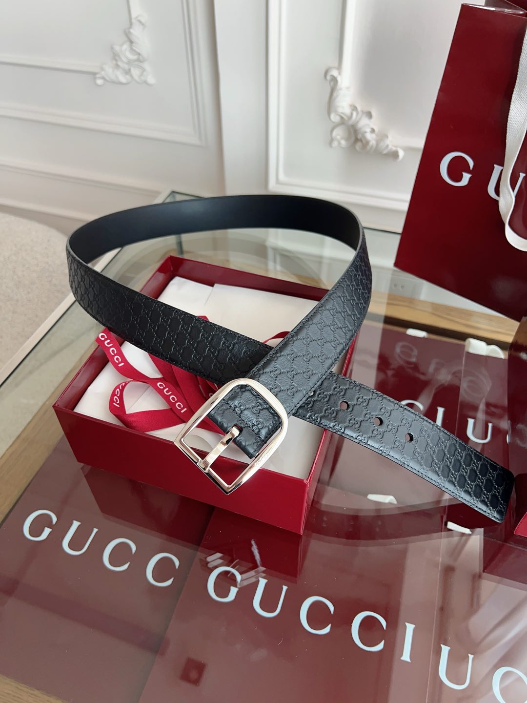 Gucci Basic Belt Cow Leather Brown M