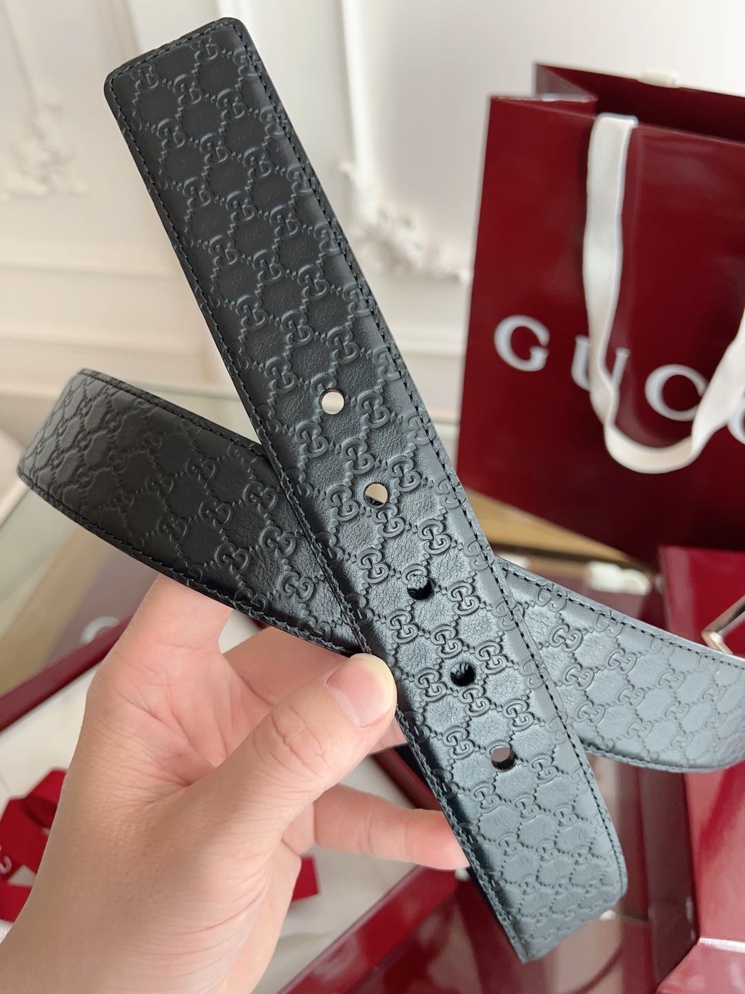 Gucci Basic Belt Cow Leather Brown M