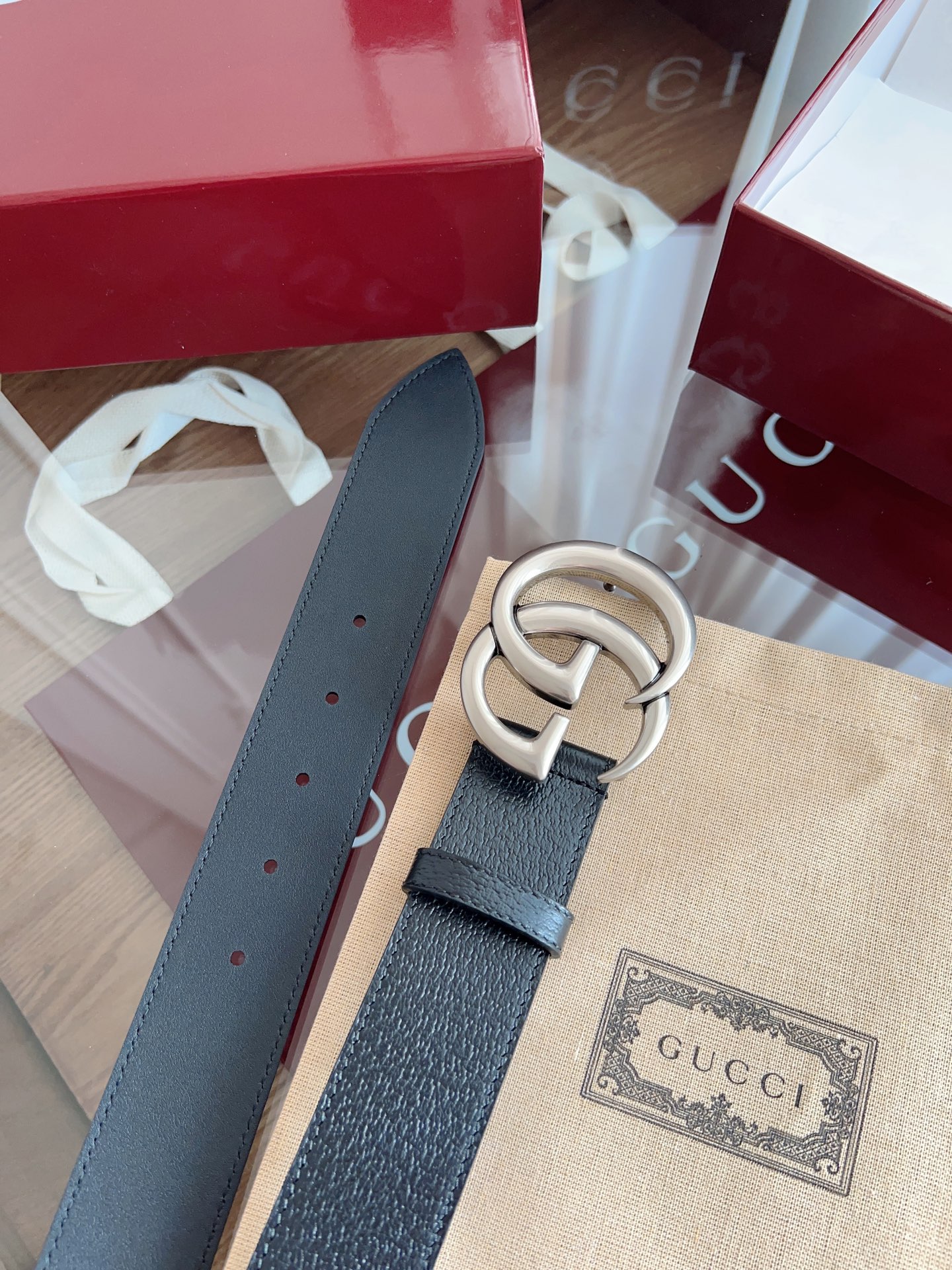 Gucci Basic Belt Cow Leather M-l