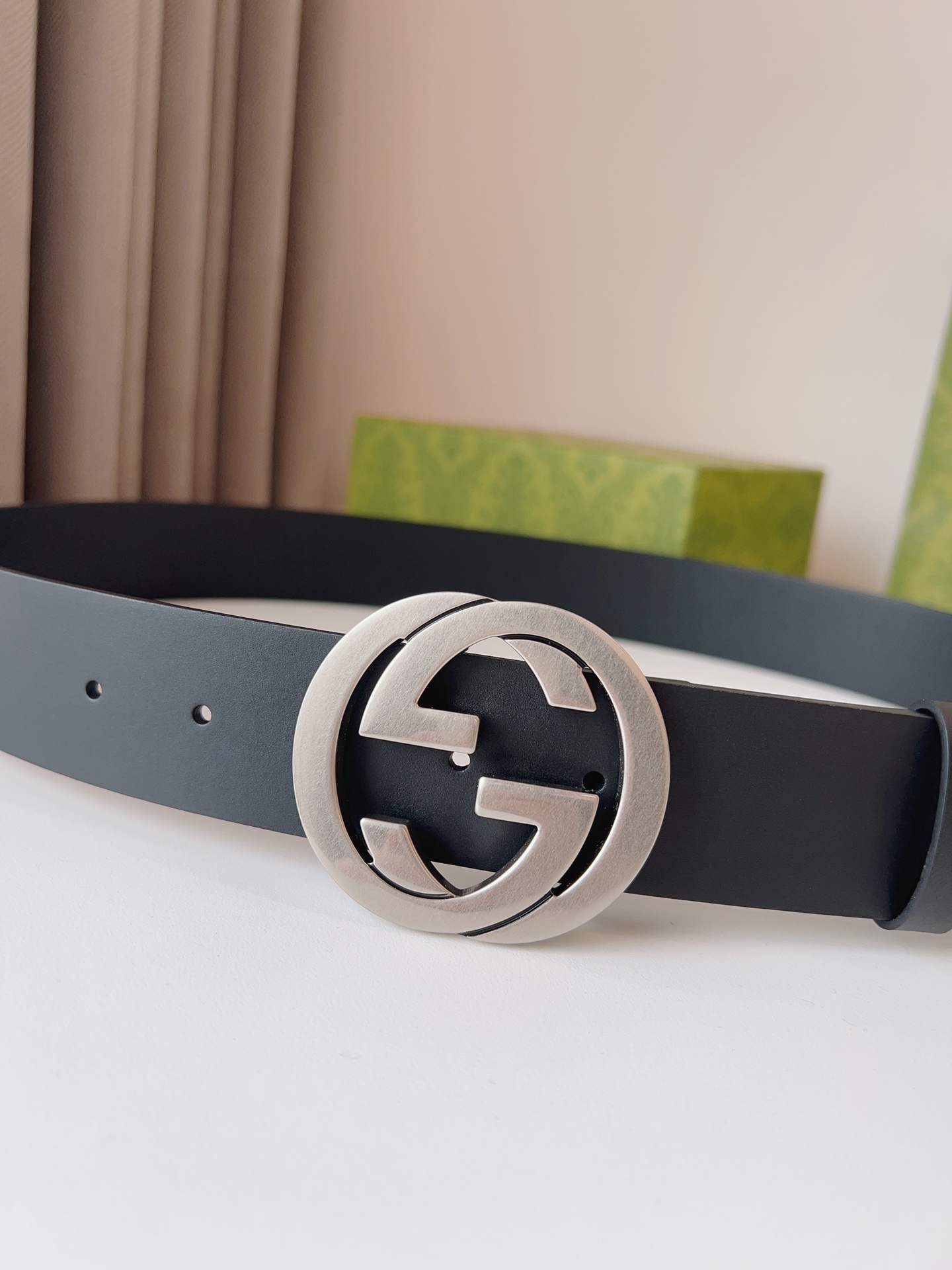 Gucci Leather Belt Cow Leather Black M
