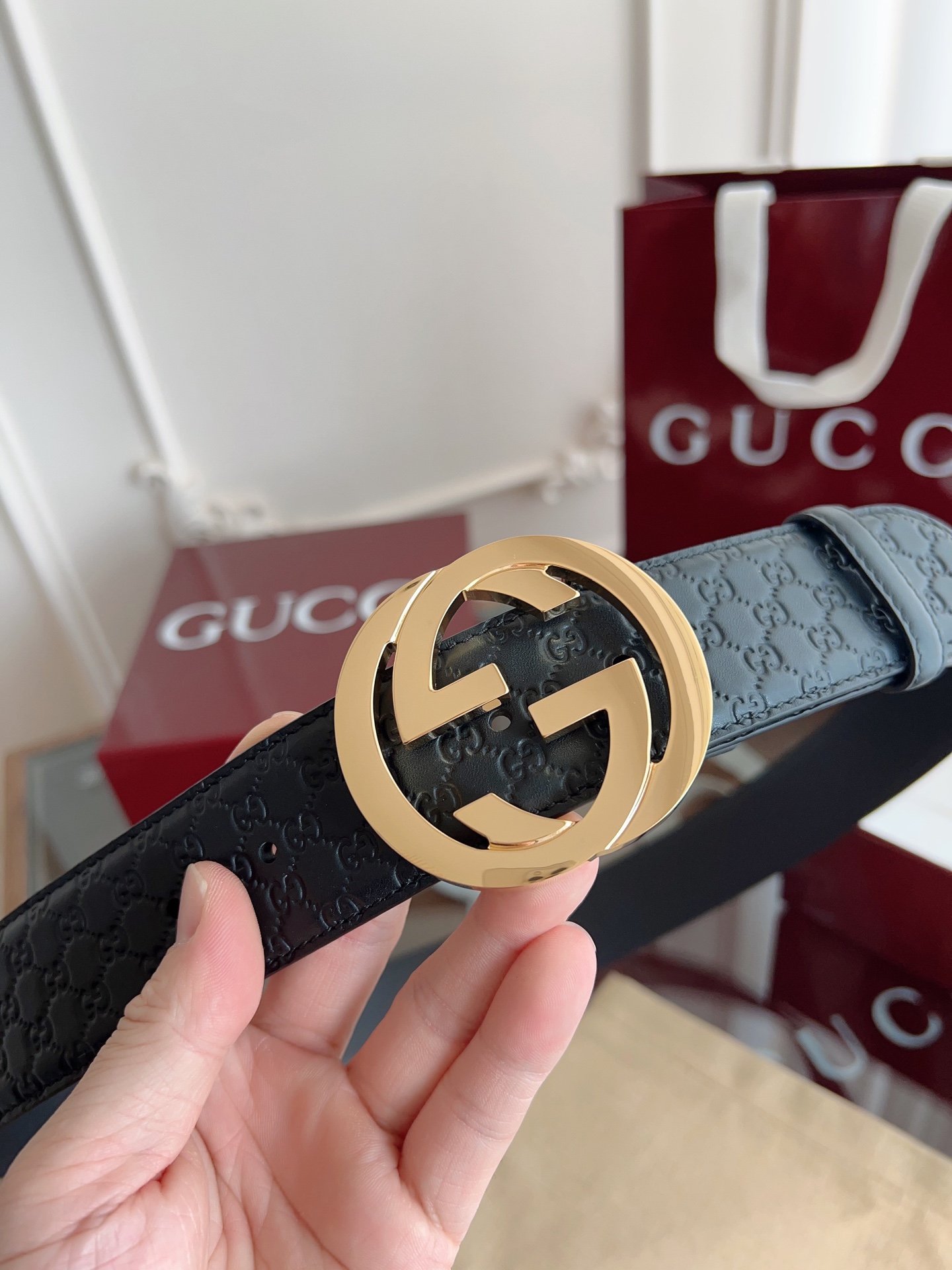 Gucci Basic Belt Cow Leather M-l