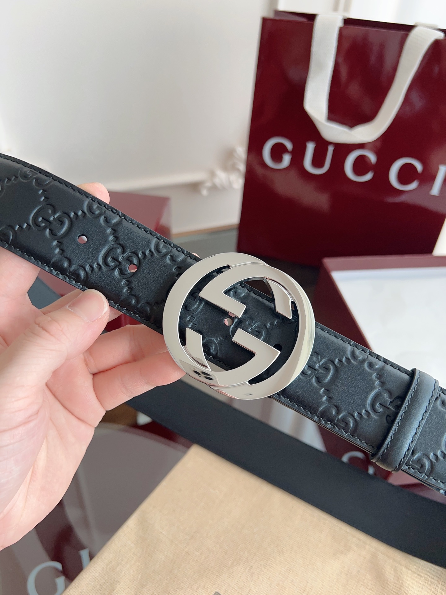Gucci Basic Belt Cow Leather M-l
