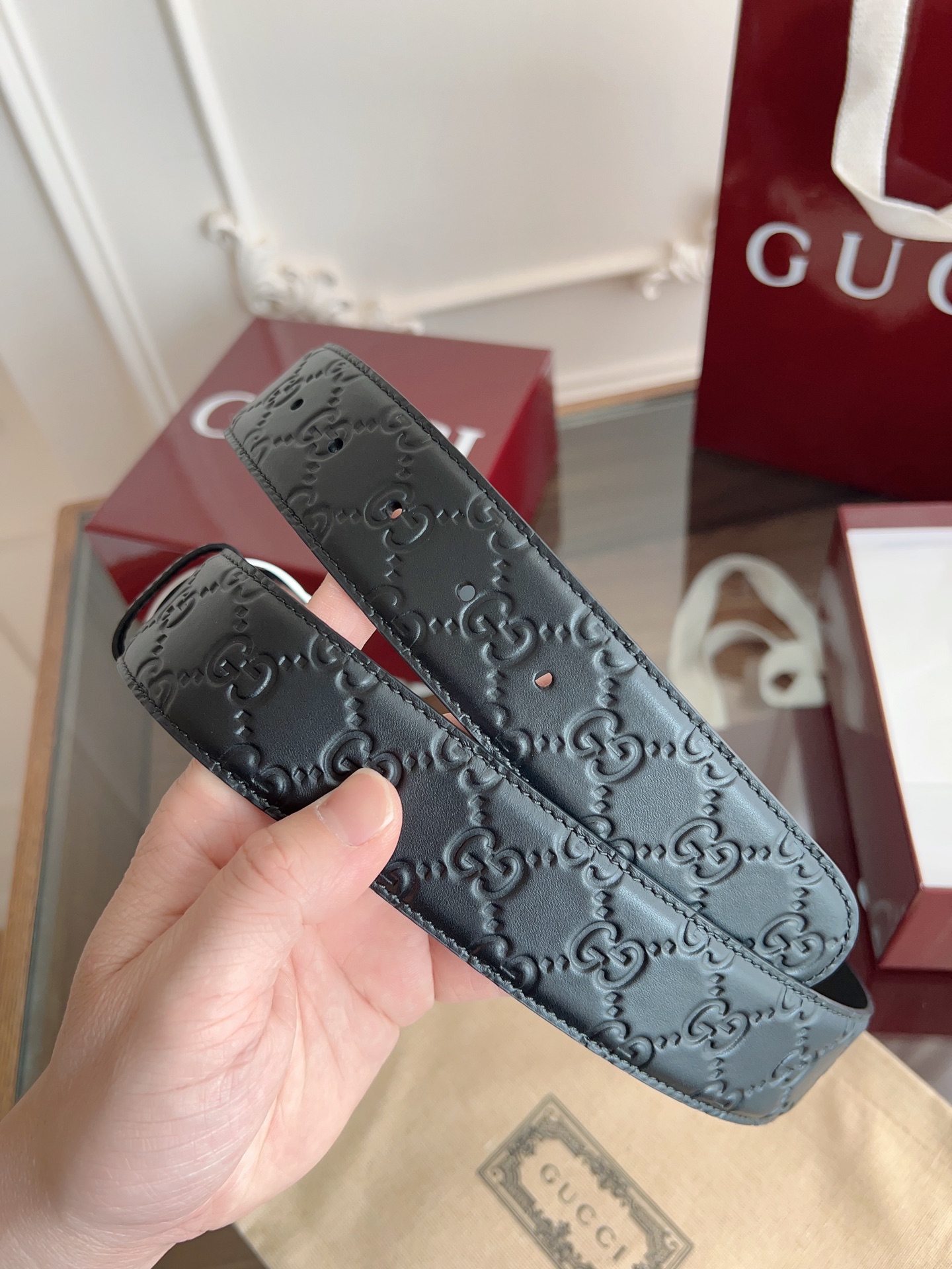 Gucci Basic Belt Cow Leather M-l