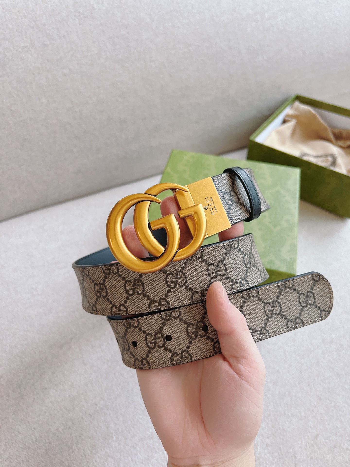 Gucci Basic Belt Canvas Black 37mm-s-m