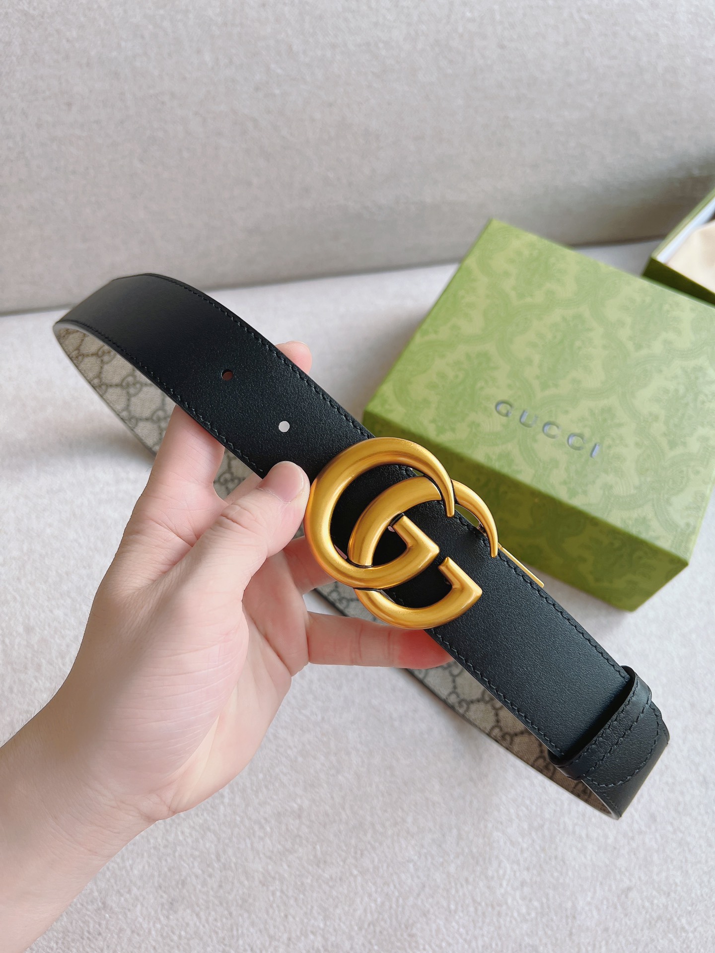 Gucci Basic Belt Canvas Black 37mm-s-m