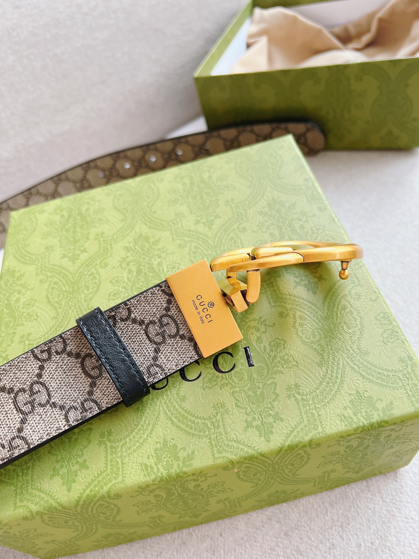 Gucci Basic Belt Canvas Black 37mm-s-m