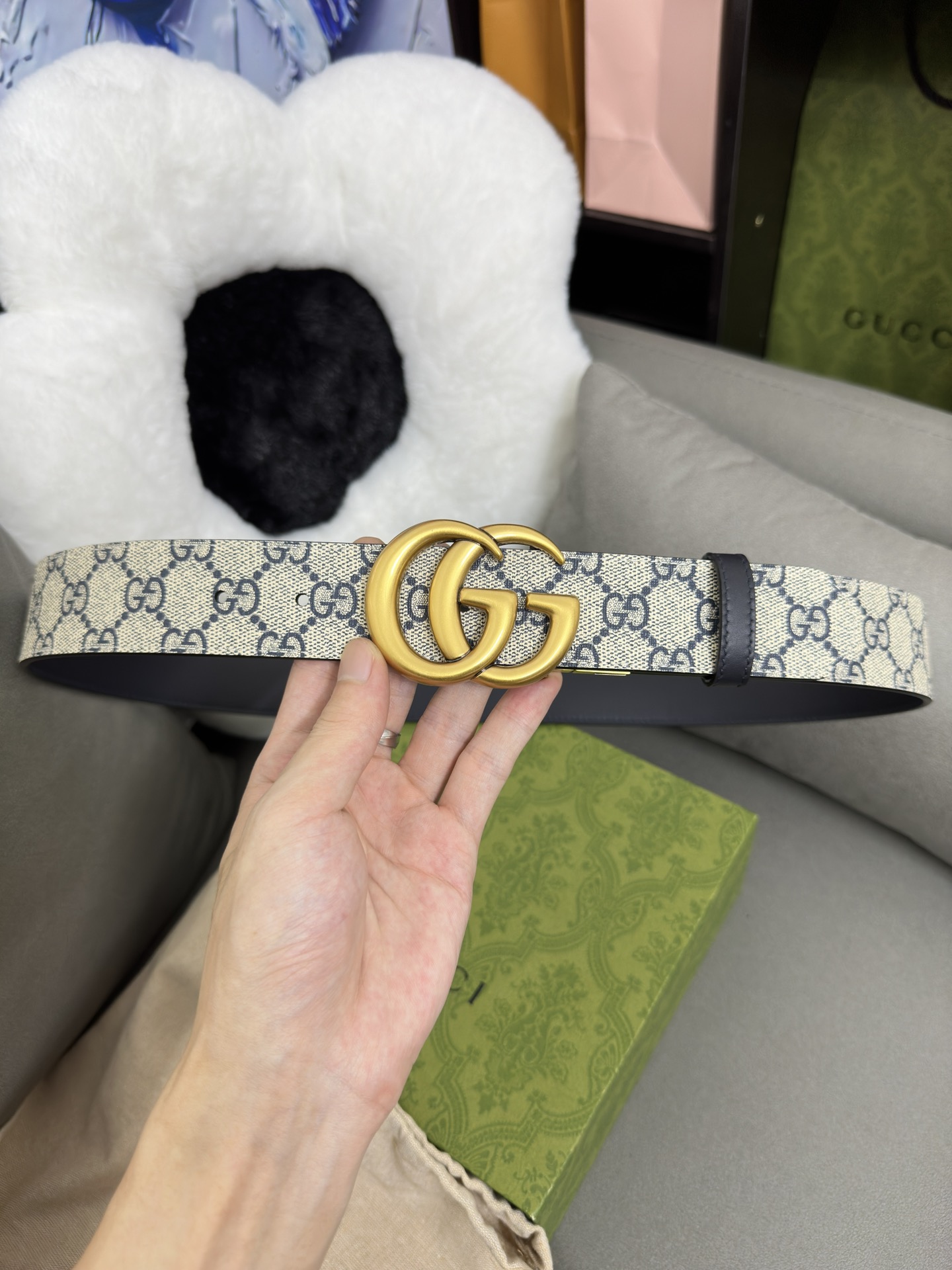 Gucci Basic Belt Canvas Black S-m