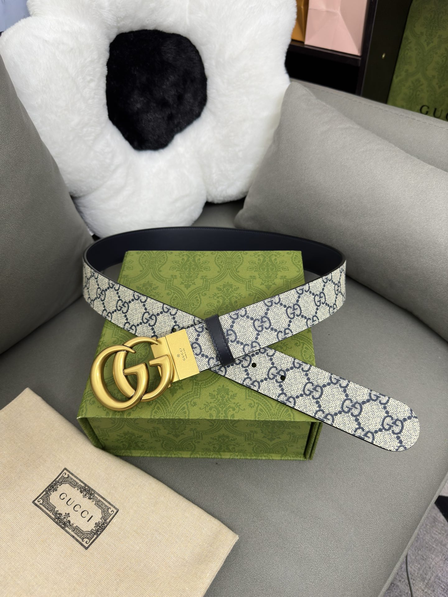 Gucci Basic Belt Canvas Black S-m