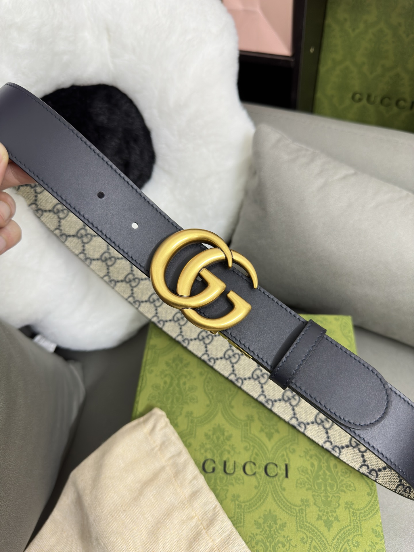 Gucci Basic Belt Canvas Black S-m