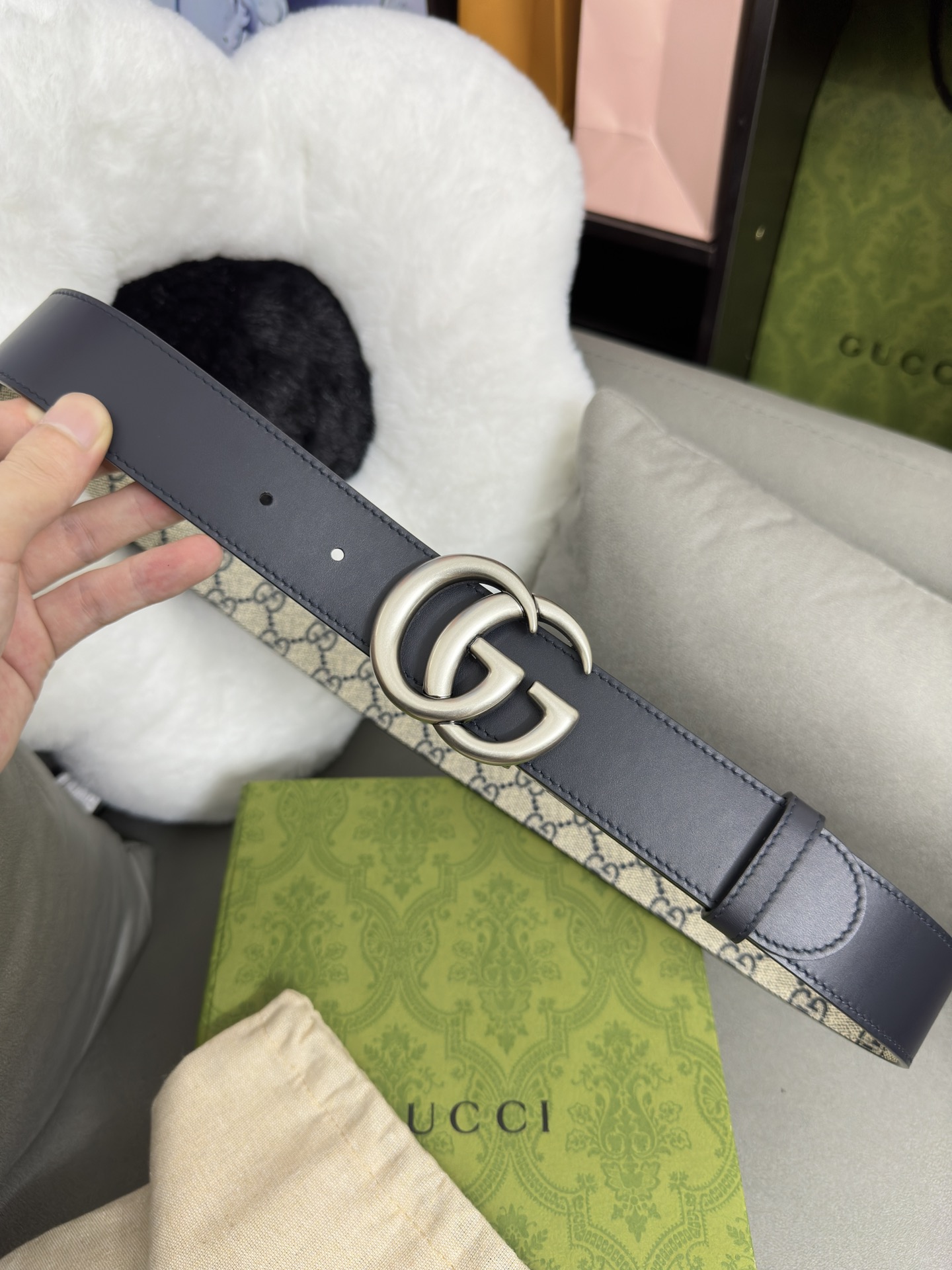 Gucci Basic Belt Canvas Black S-m