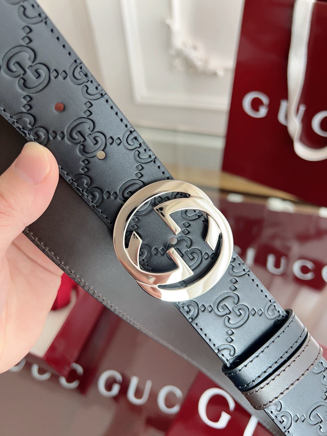 Gucci Basic Belt Cow Leather Black