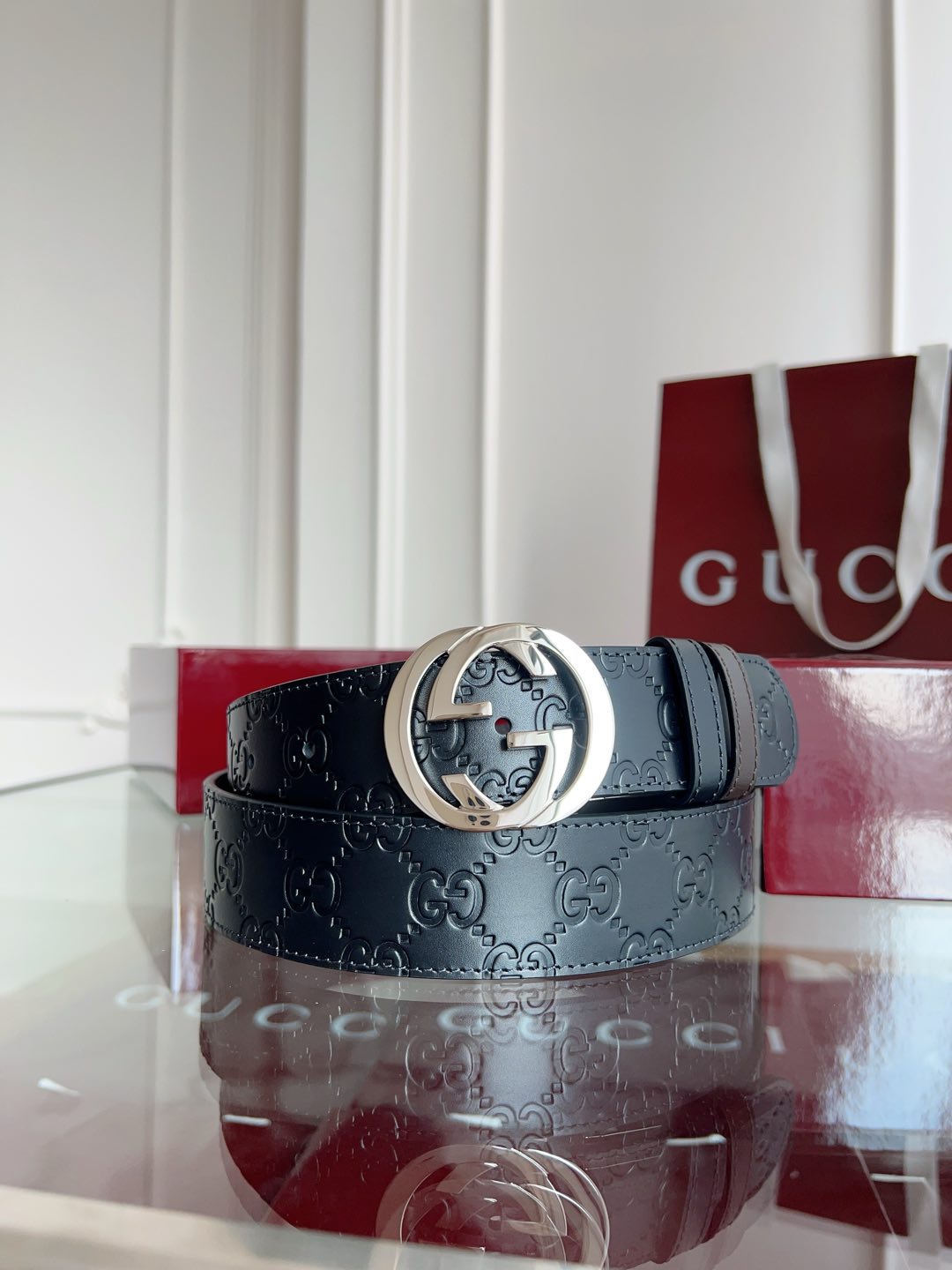 Gucci Basic Belt Cow Leather Black