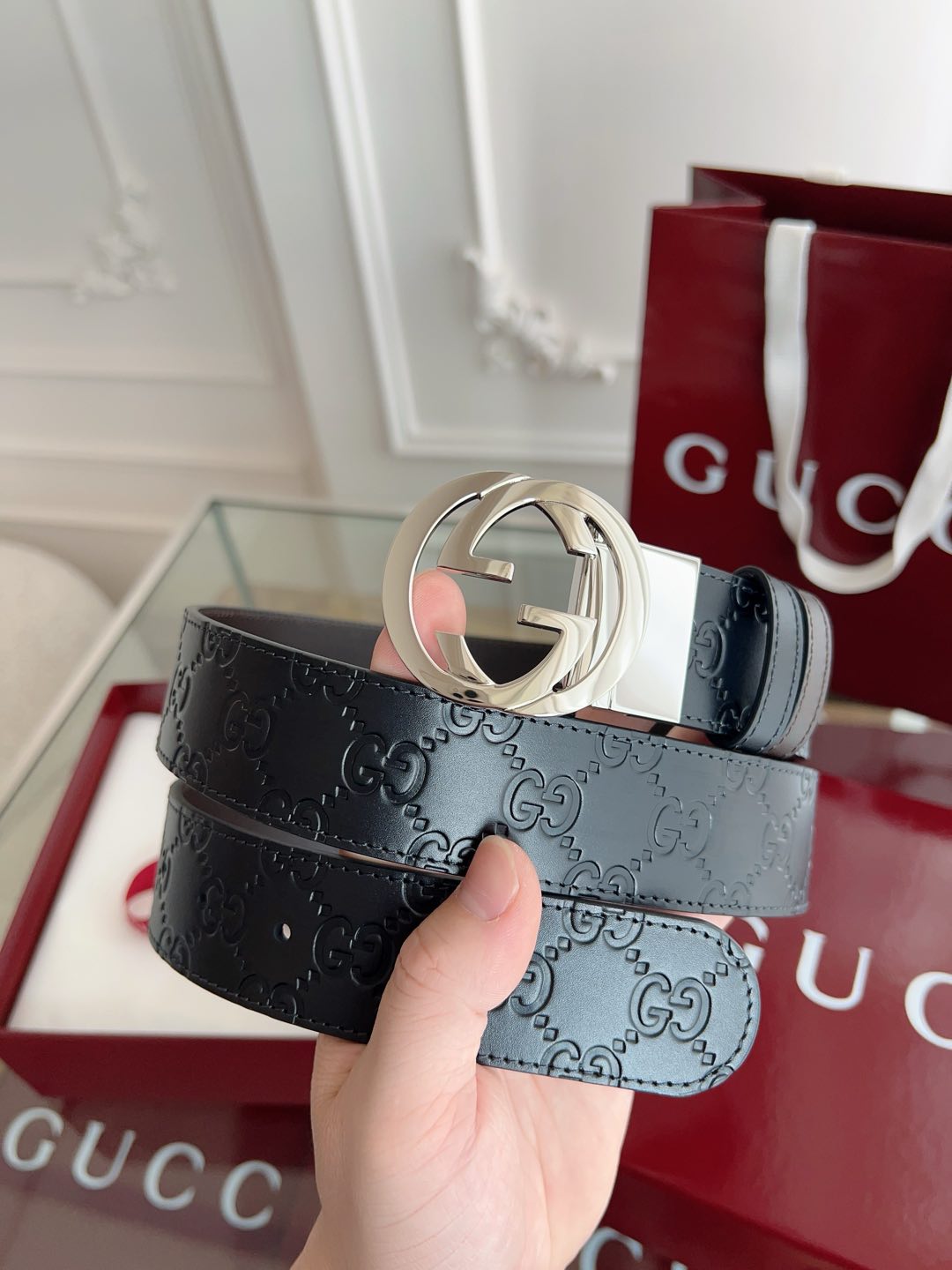 Gucci Basic Belt Cow Leather Black