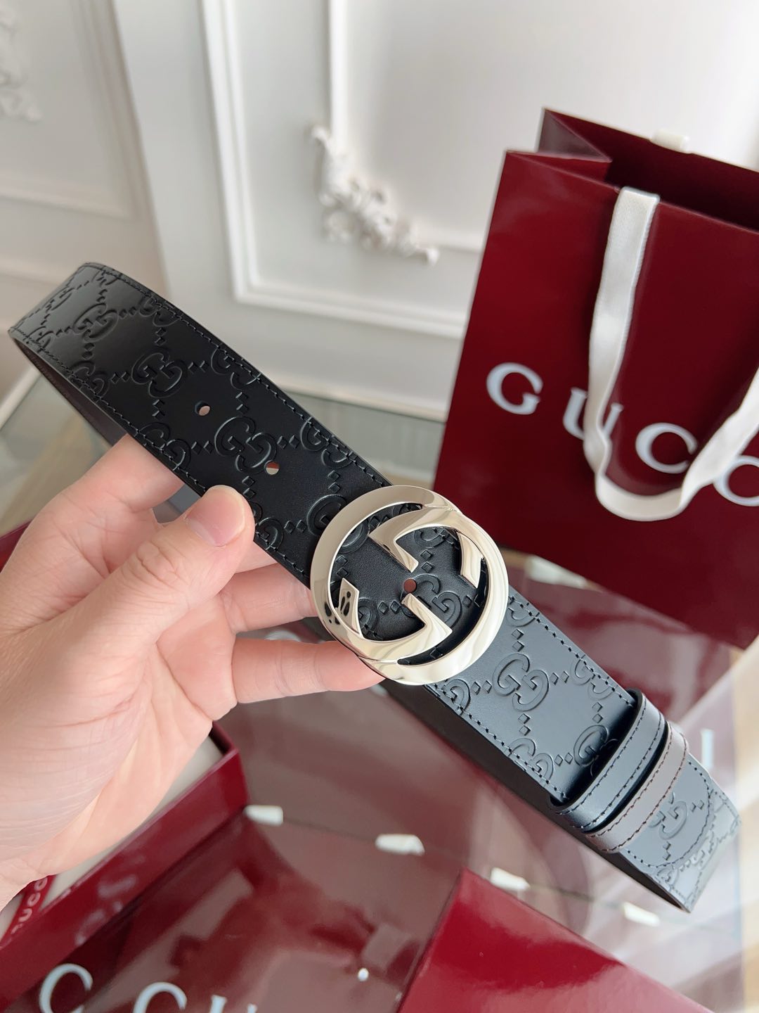 Gucci Basic Belt Cow Leather Black