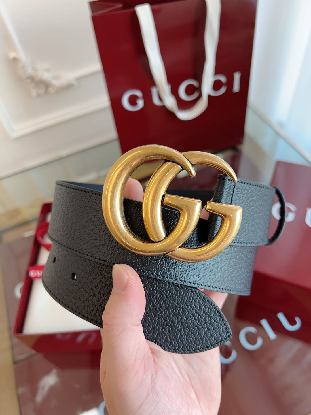 Gucci Basic Belt Cow Leather Black