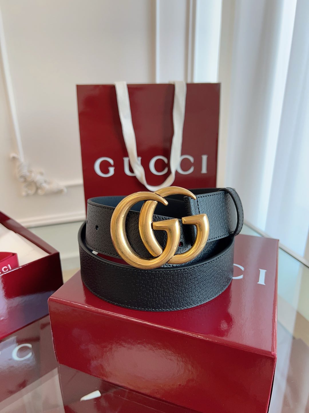 Gucci Basic Belt Cow Leather Black