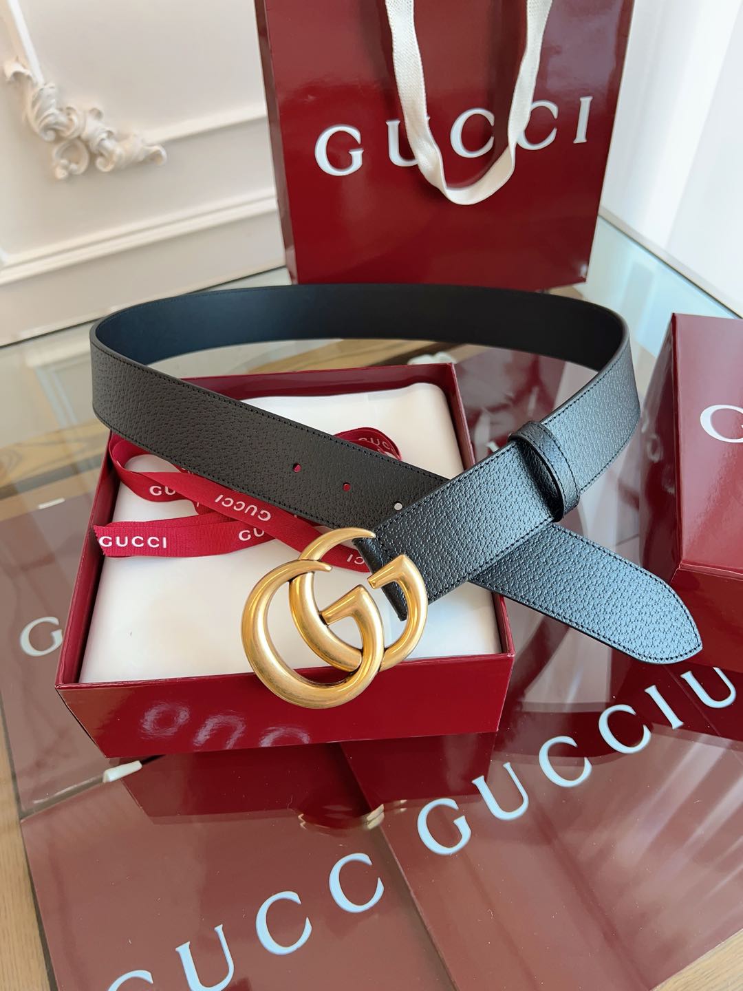Gucci Basic Belt Cow Leather Black