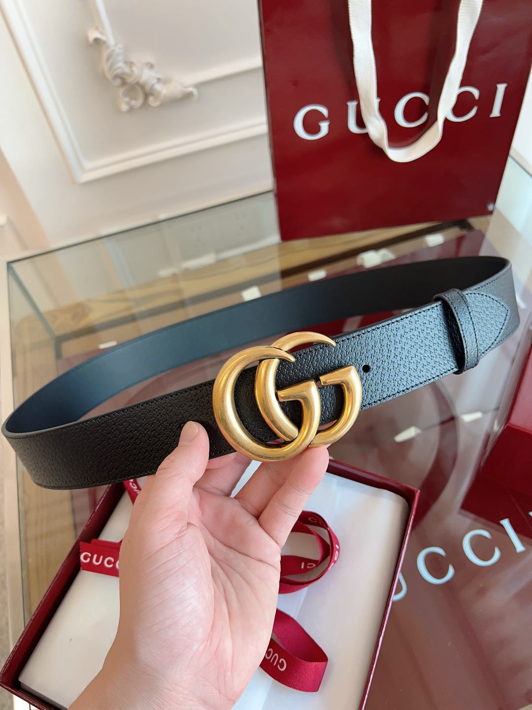 Gucci Basic Belt Cow Leather Black