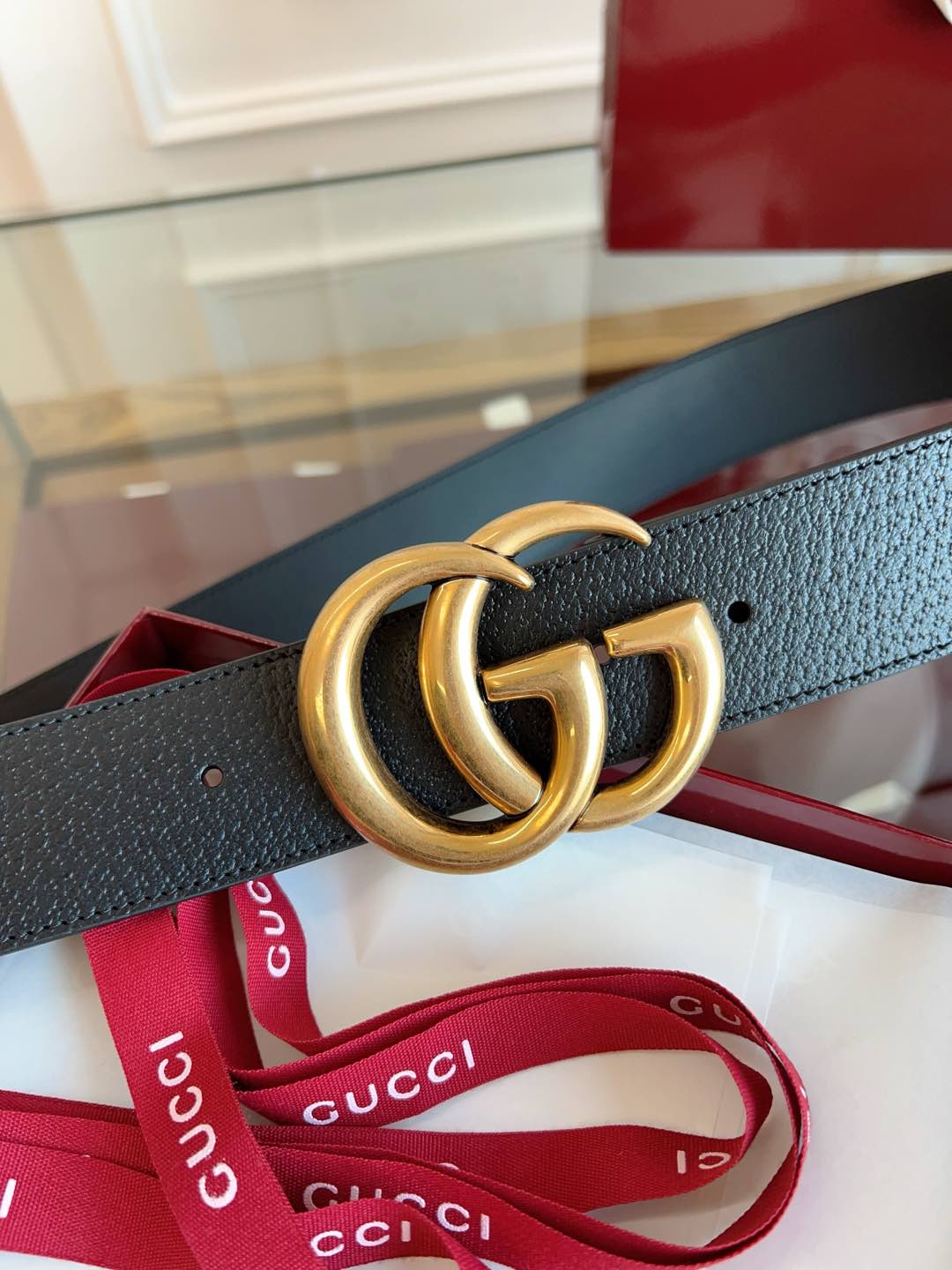 Gucci Basic Belt Cow Leather Black