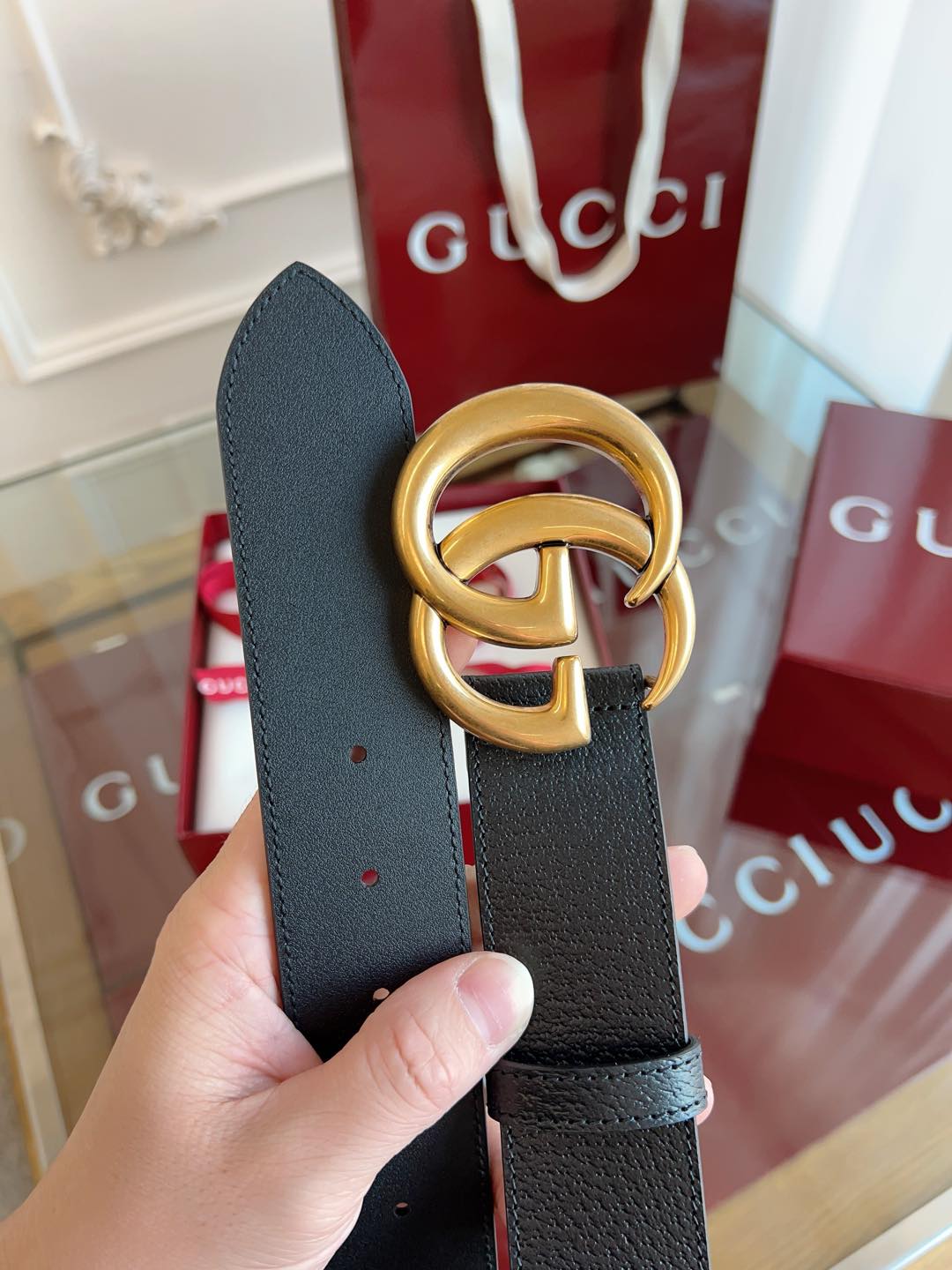 Gucci Basic Belt Cow Leather Black
