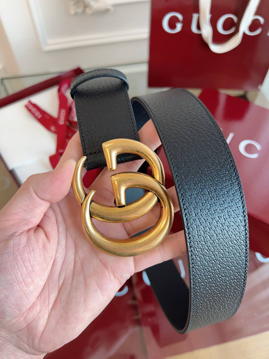 Gucci Basic Belt Cow Leather Black
