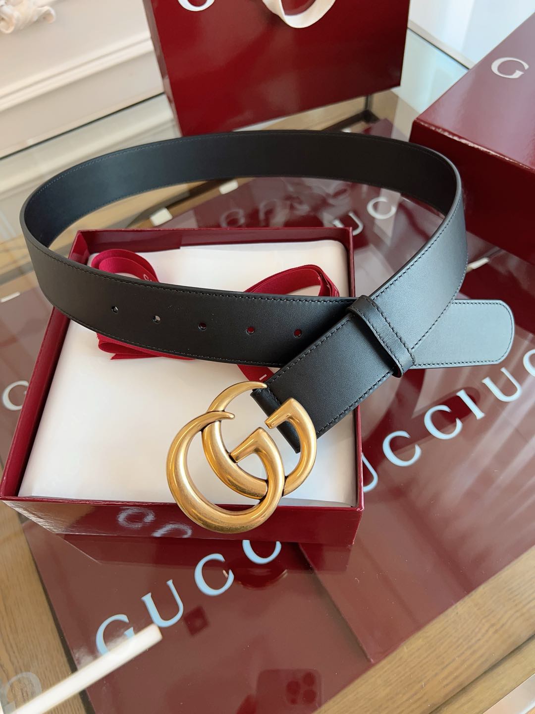 Gucci Basic Belt Cow Leather Black