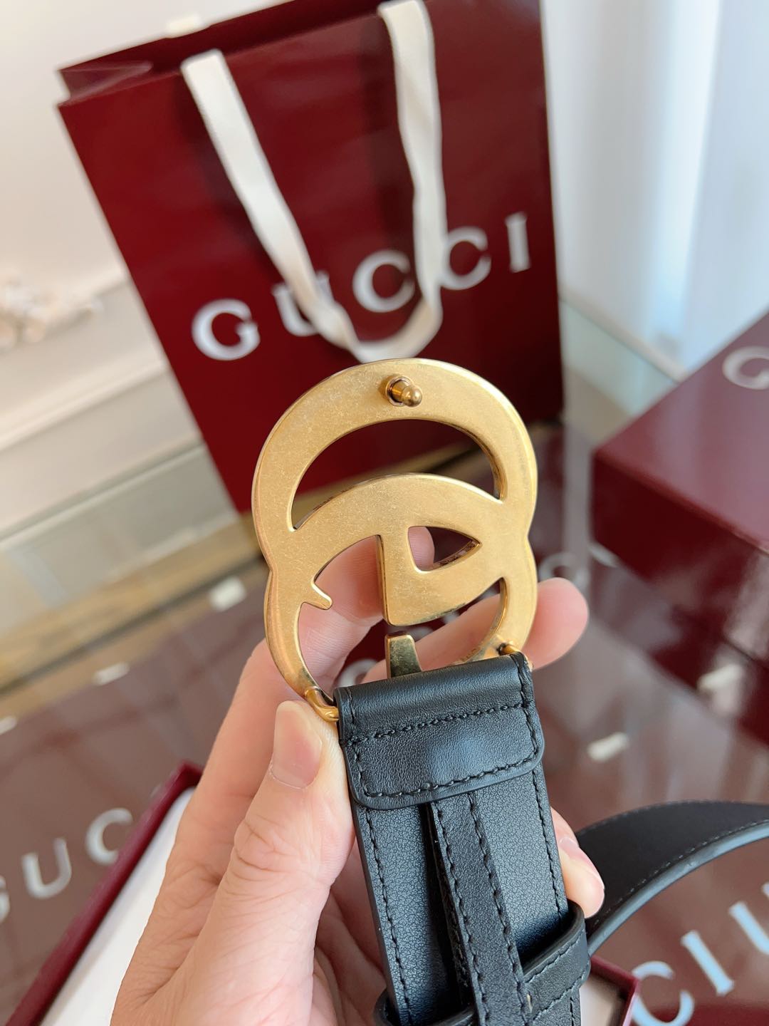 Gucci Basic Belt Cow Leather Black