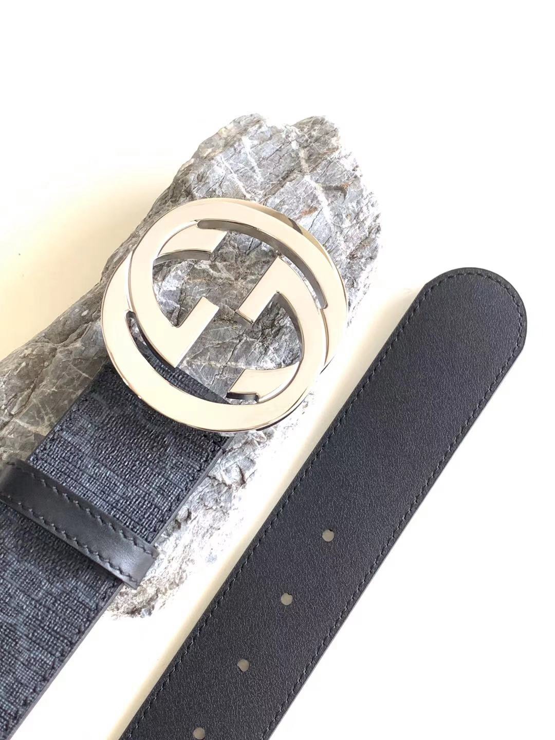 Gucci Leather Belt Cow Leather Black M