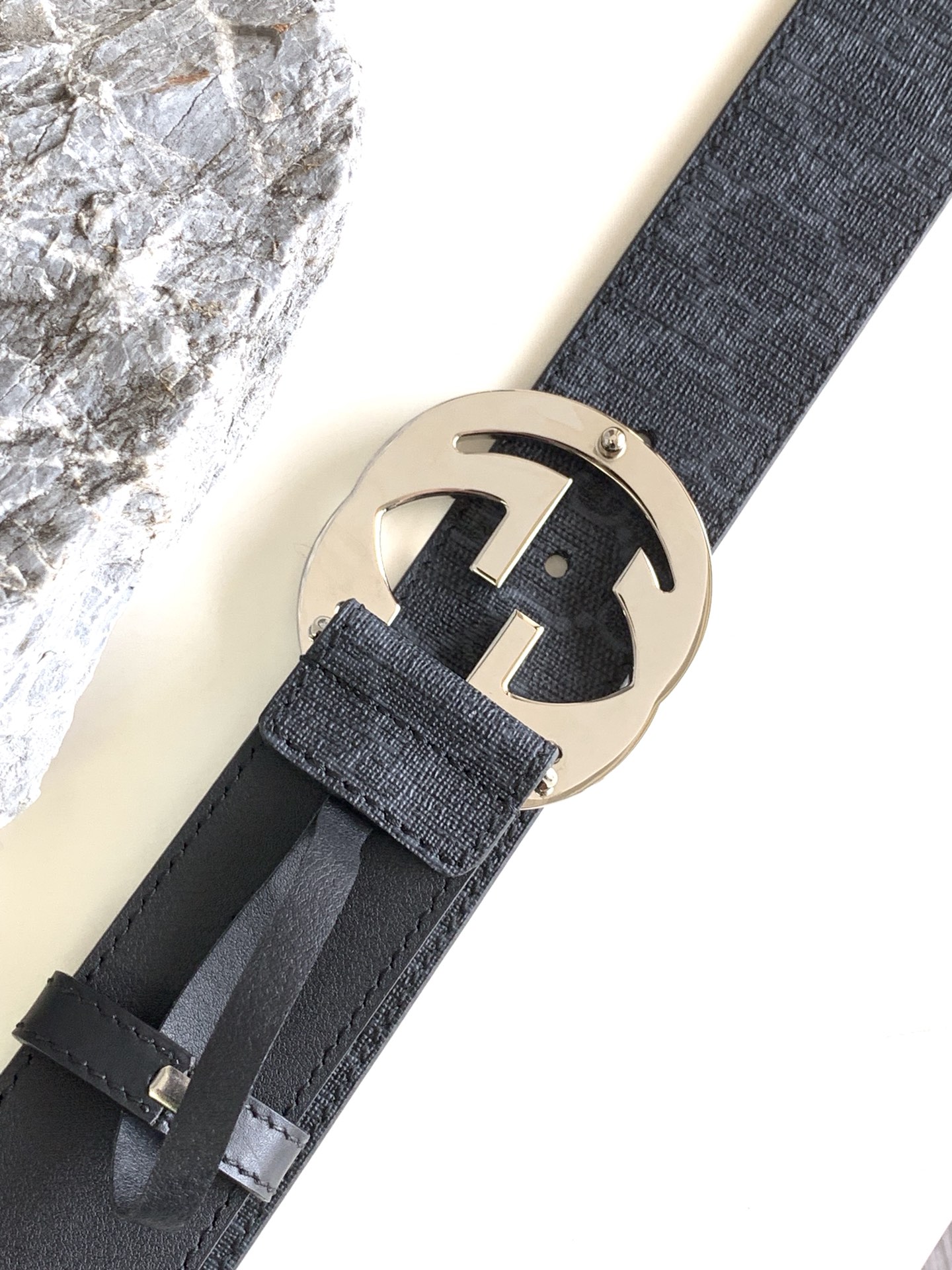 Gucci Leather Belt Cow Leather Black M