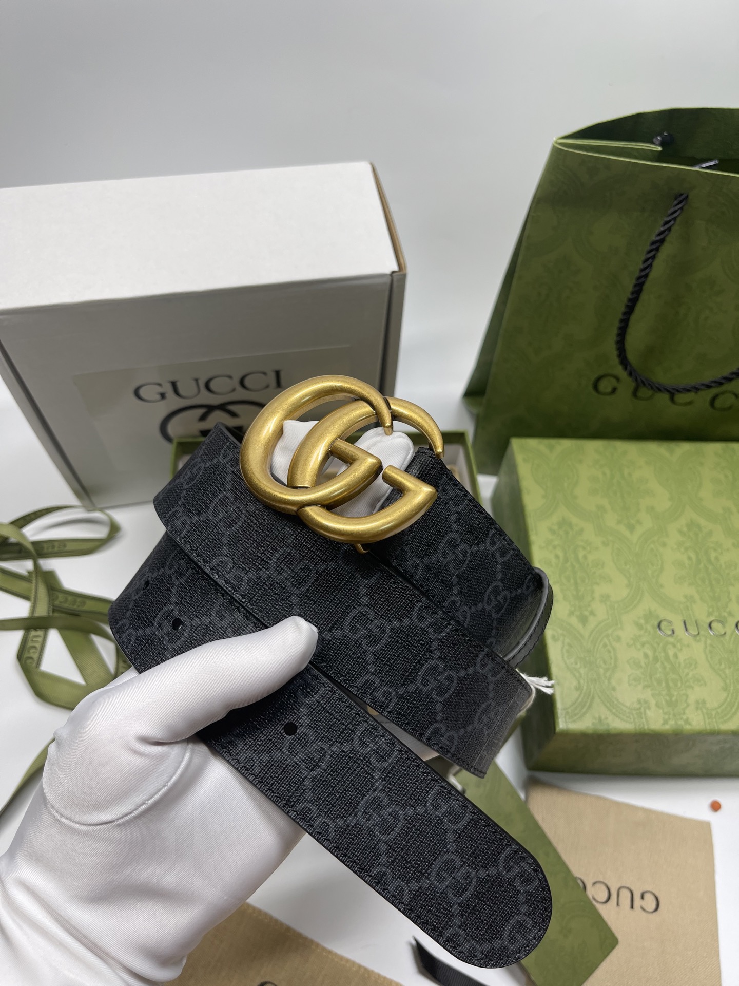 Gucci Leather Belt Cow Leather M-l