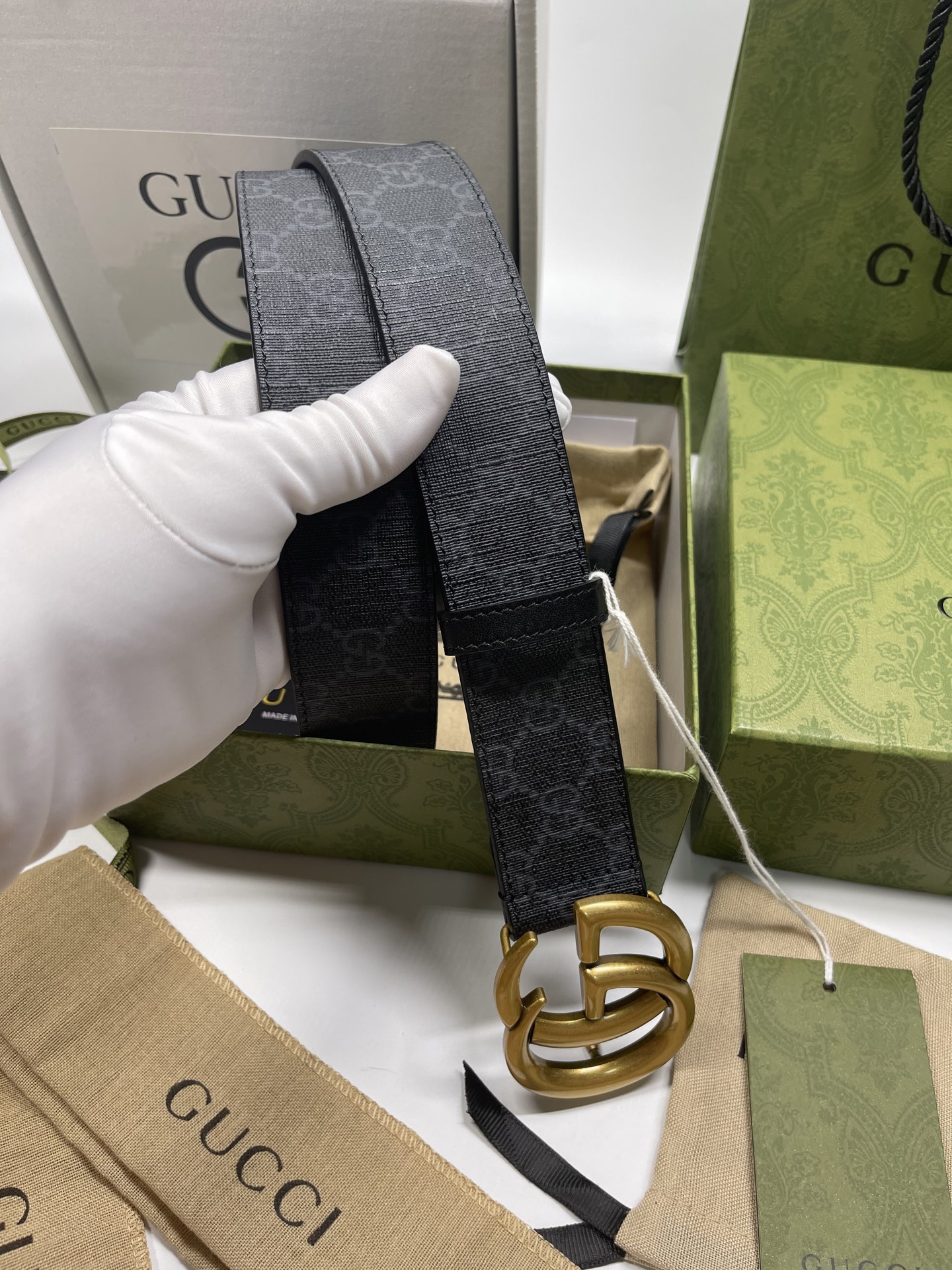 Gucci Leather Belt Cow Leather M-l