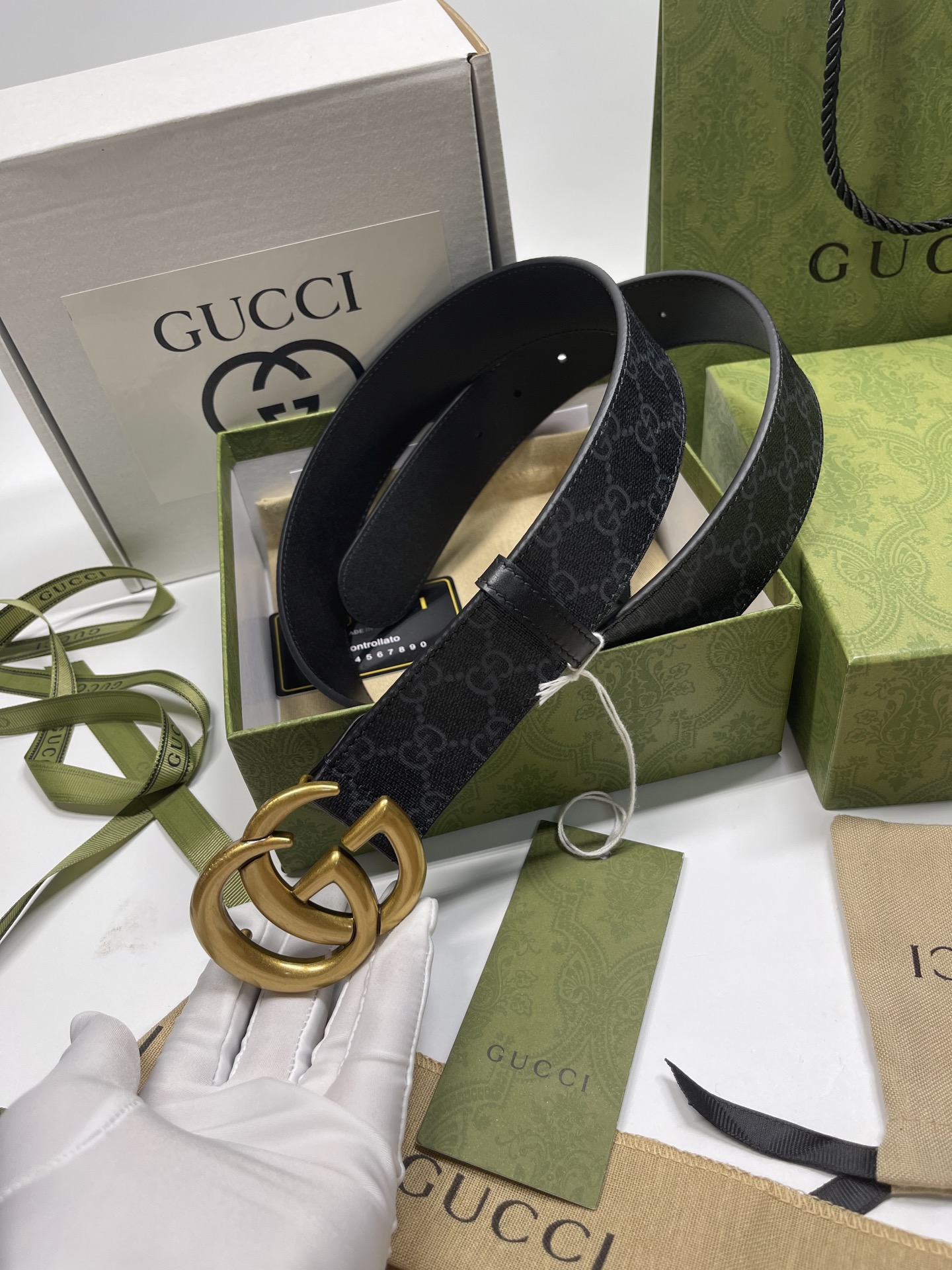 Gucci Leather Belt Cow Leather M-l