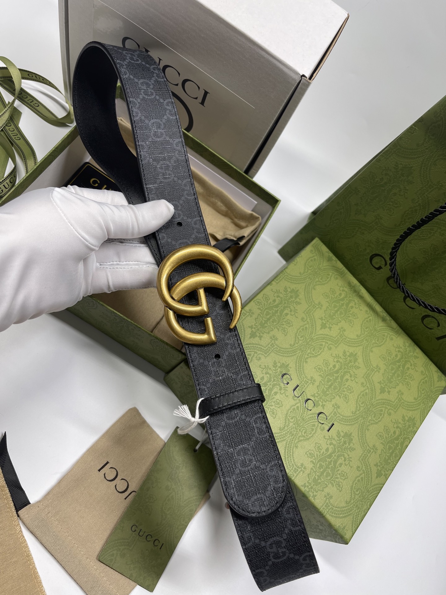 Gucci Leather Belt Cow Leather M-l