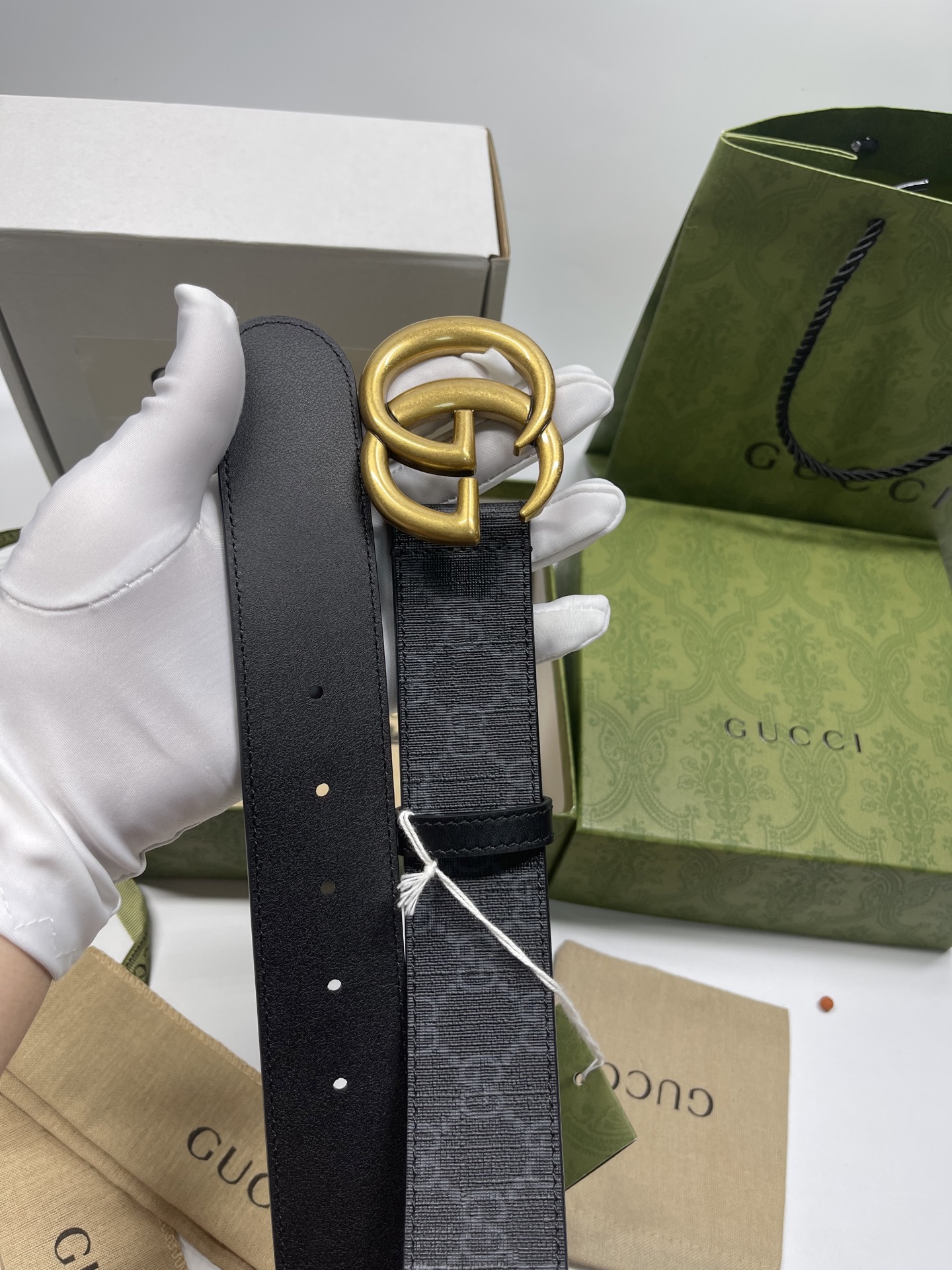 Gucci Leather Belt Cow Leather M-l