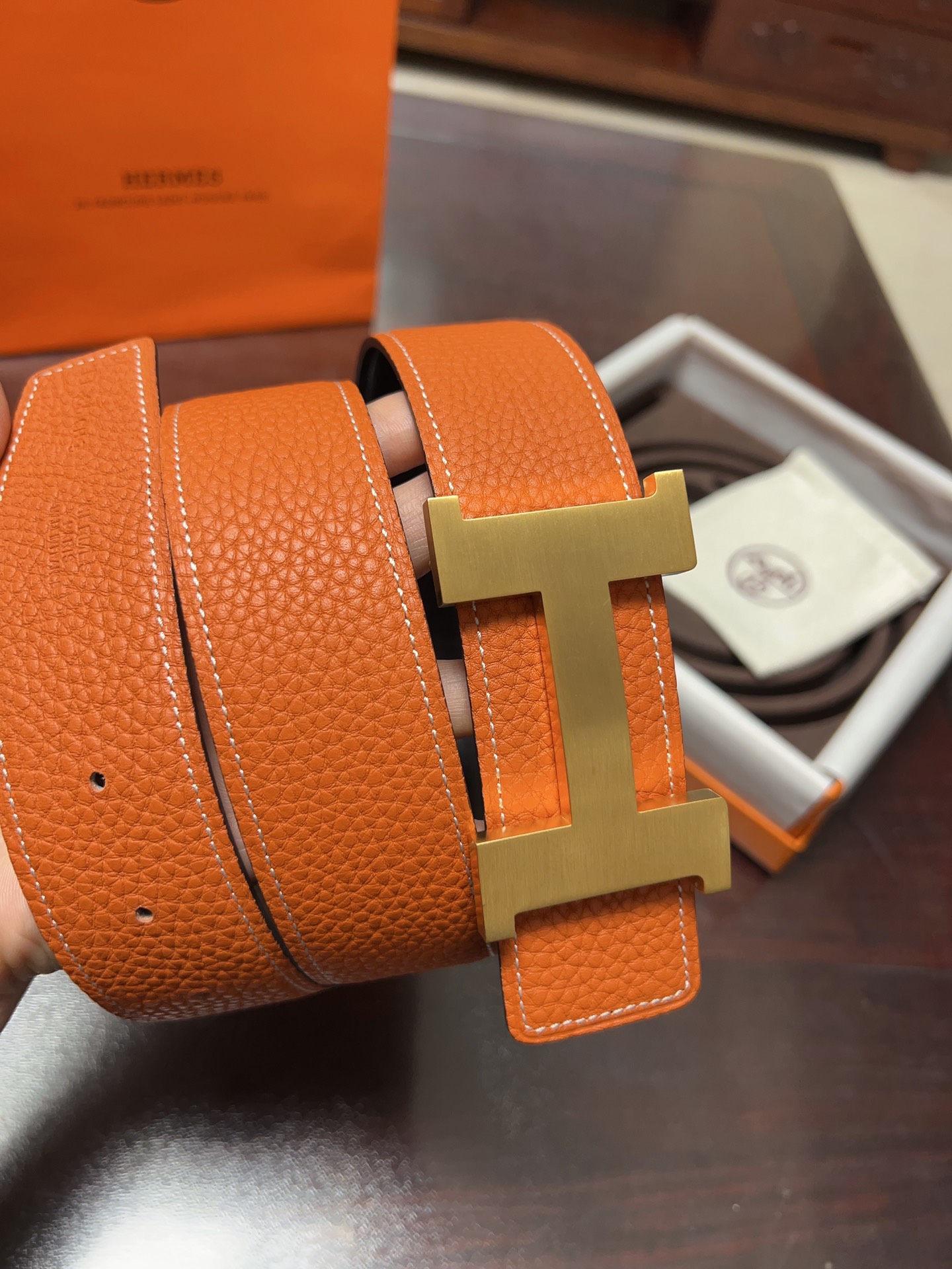 Hermès Basic Belt Cow Leather Gold 38mm-s-m