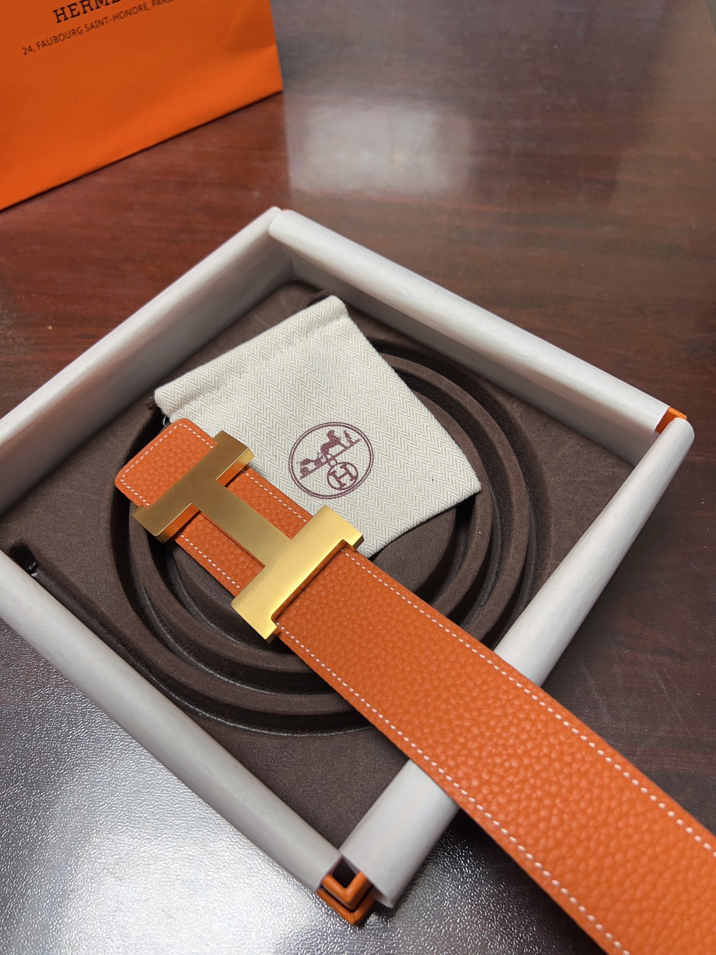 Hermès Basic Belt Cow Leather Gold 38mm-s-m