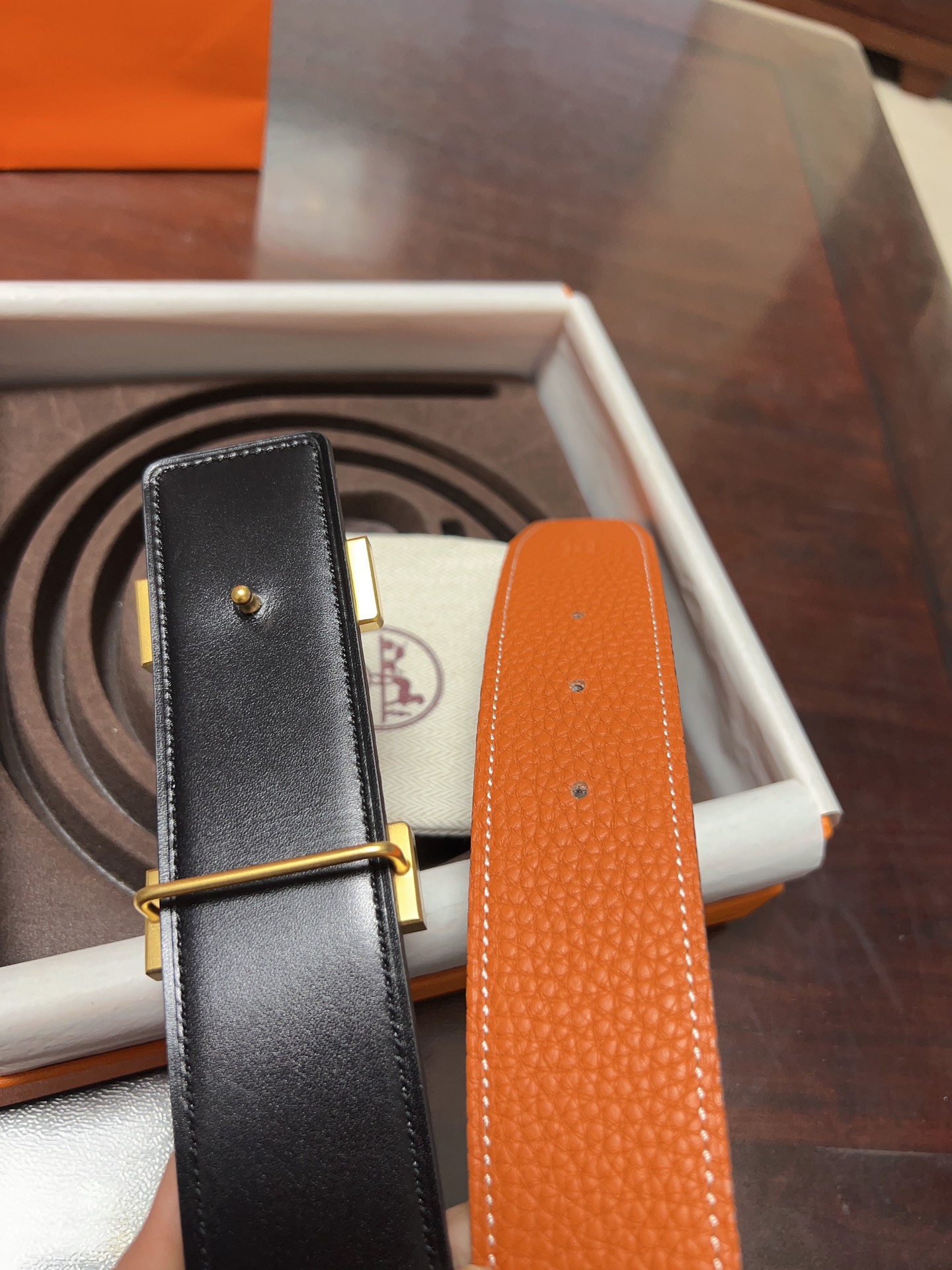 Hermès Basic Belt Cow Leather Gold 38mm-s-m