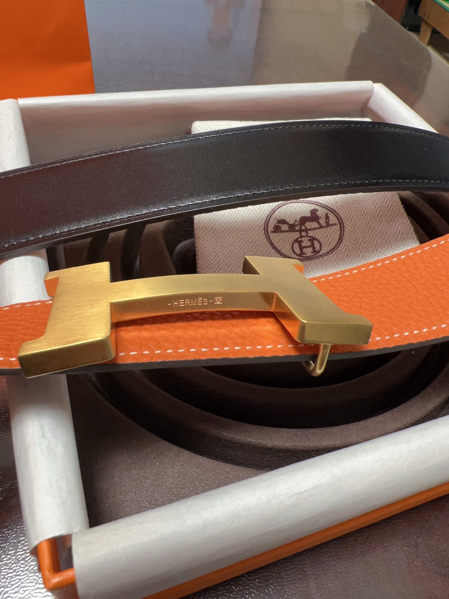Hermès Basic Belt Cow Leather Gold 38mm-s-m