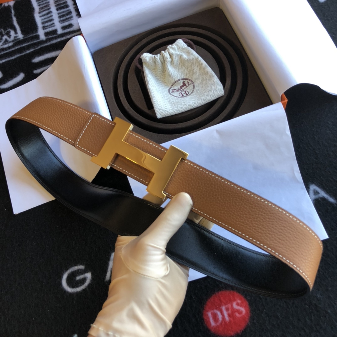 Hermès Basic Belt Cow Leather Gold 38mm-s-m