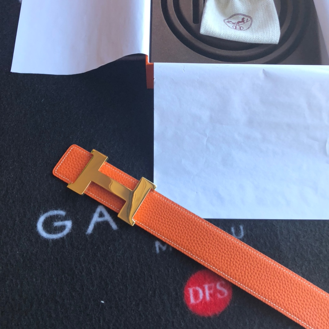 Hermès Basic Belt Cow Leather Gold 38mm-s-m