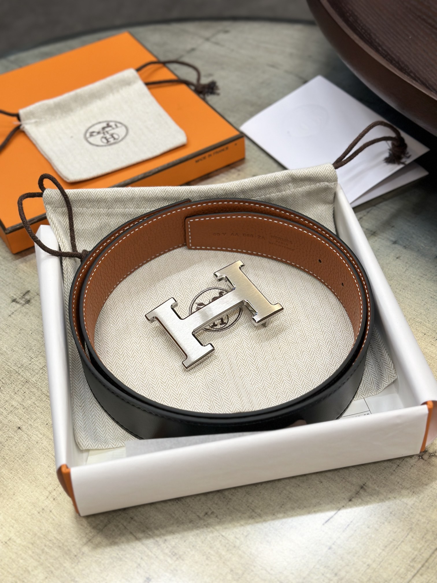 Hermès Male Basic Belt 38mm-s-m