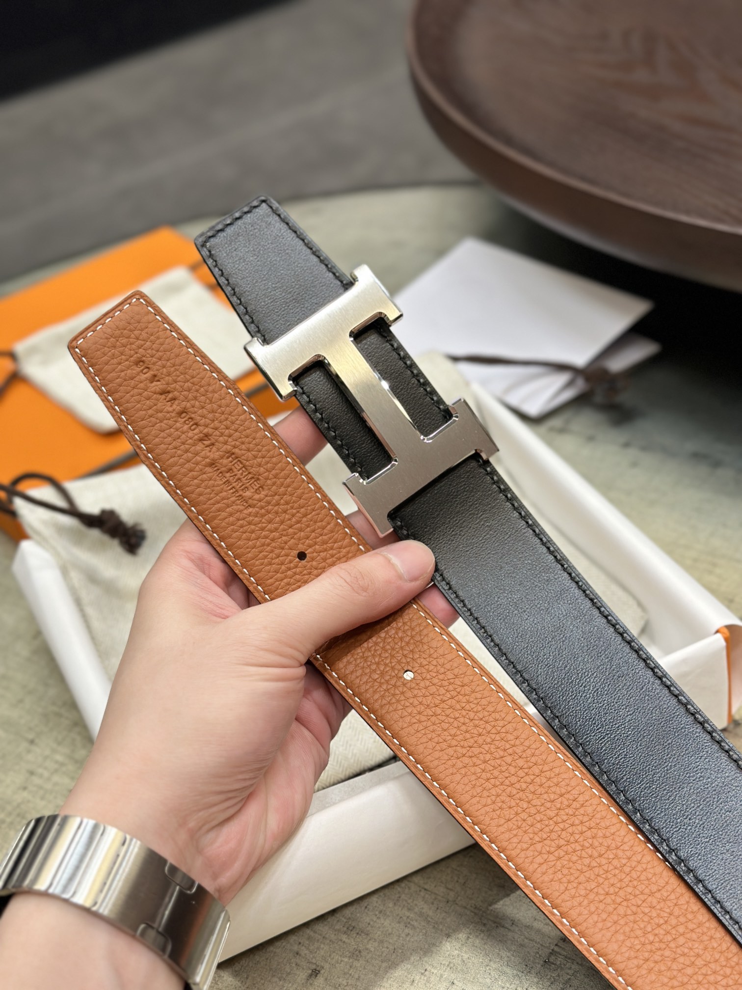 Hermès Male Basic Belt 38mm-s-m