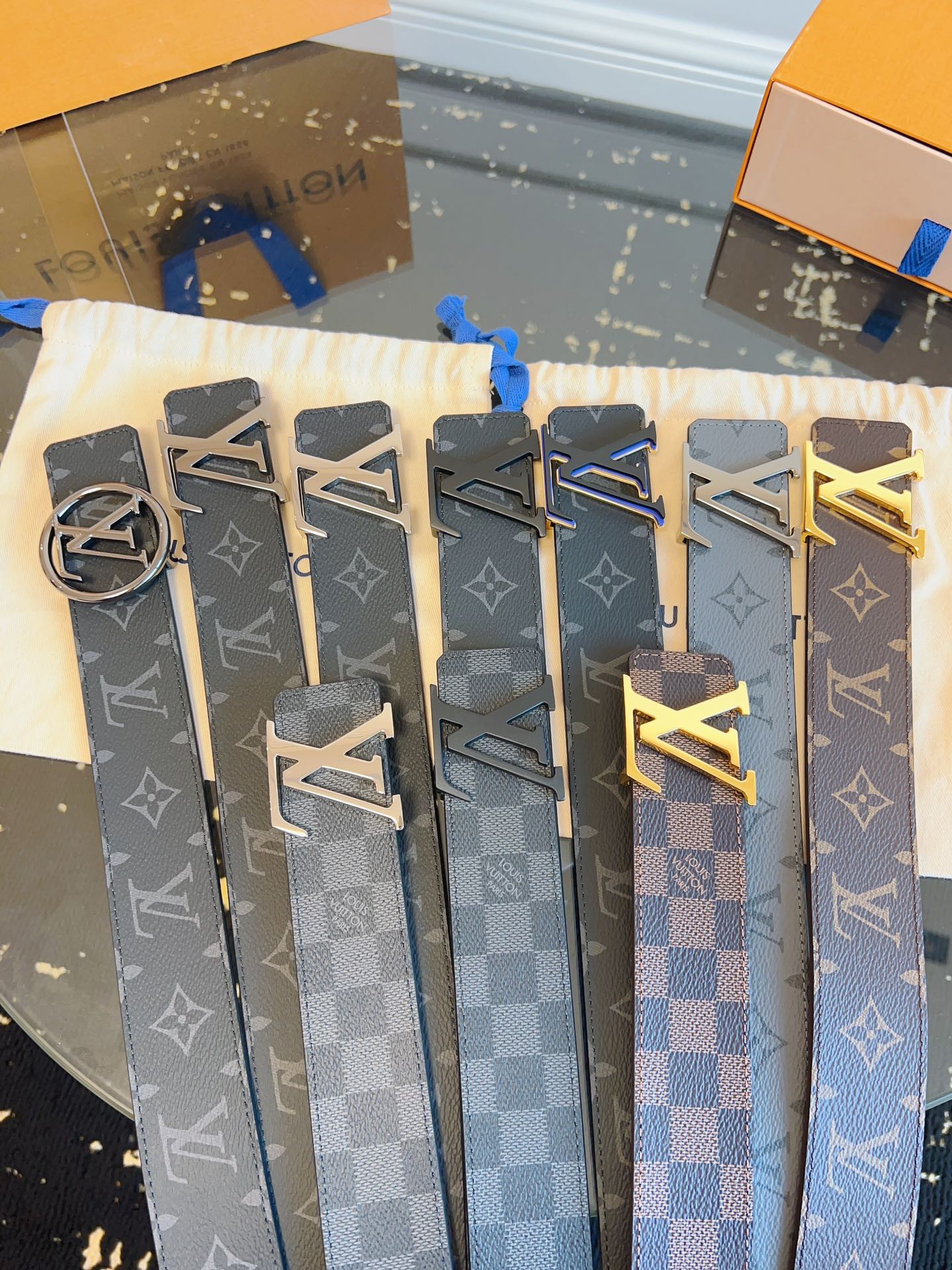 Louis Vuitton Male Basic Belt Cow Leather Black S-m-l